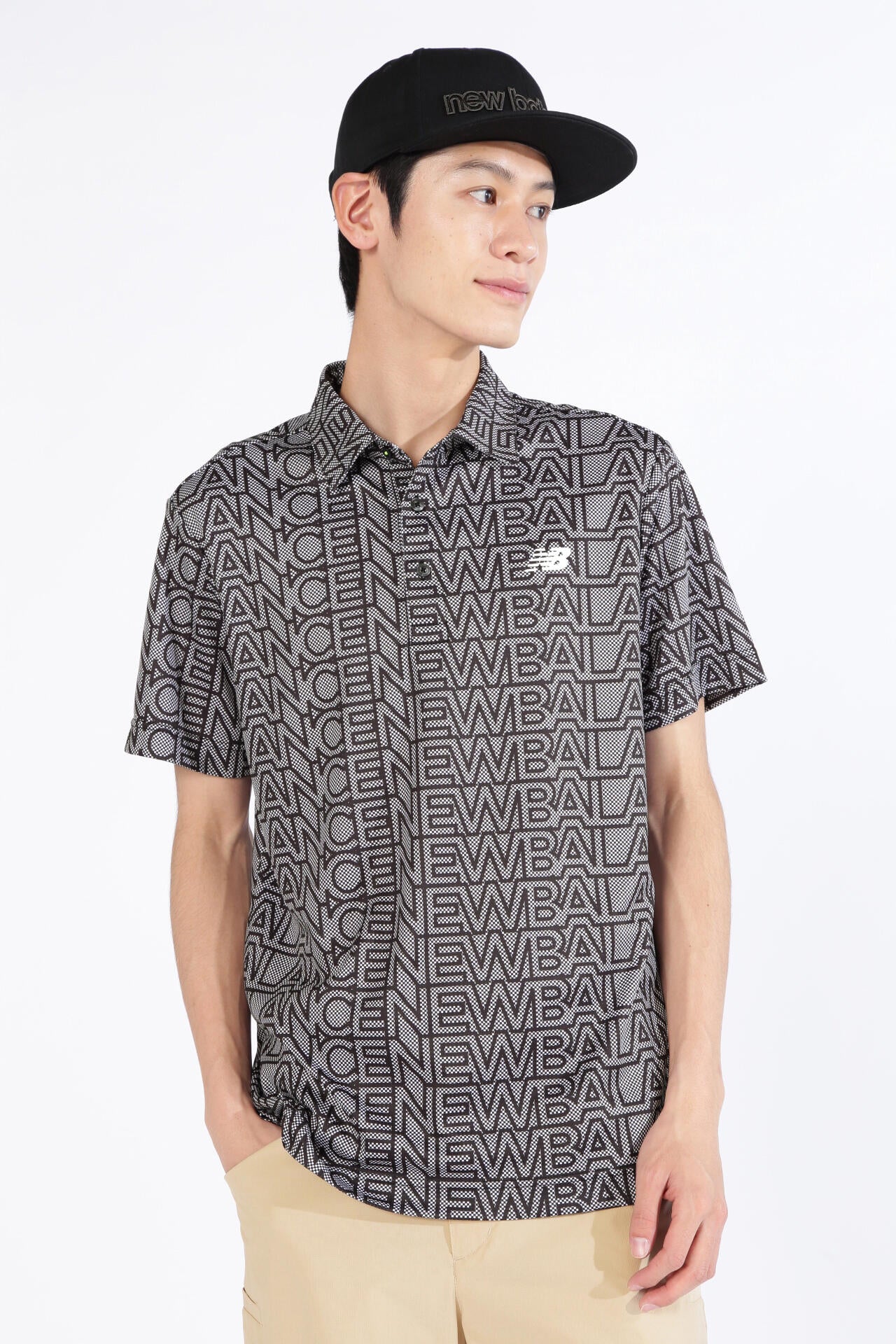 チェッカー×ロゴ 半袖 カラーシャツ (MENS SPORT)