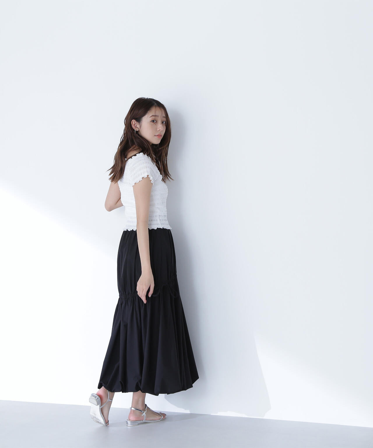 【THINK BEAUTY】タフタギャザーバルーンスカート*