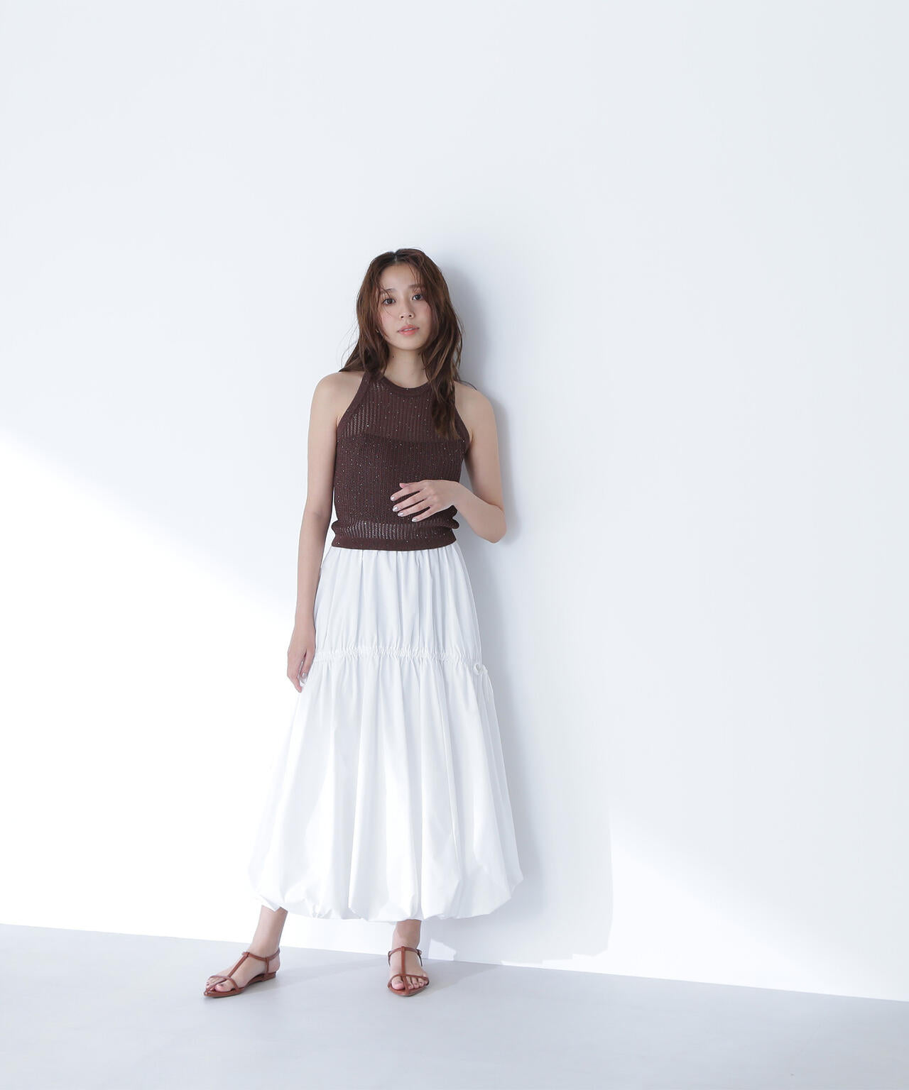【THINK BEAUTY】タフタギャザーバルーンスカート*