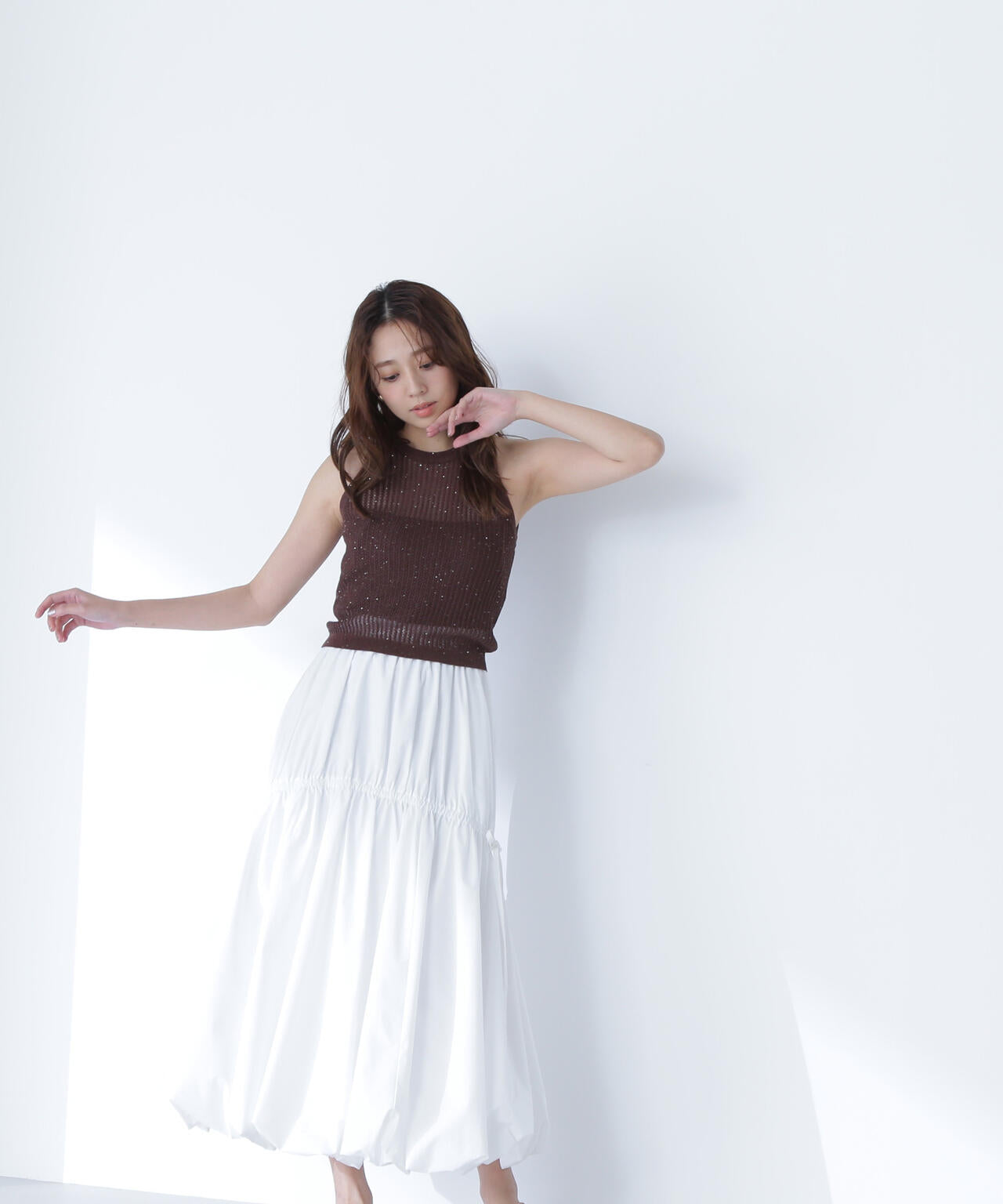 【THINK BEAUTY】タフタギャザーバルーンスカート*