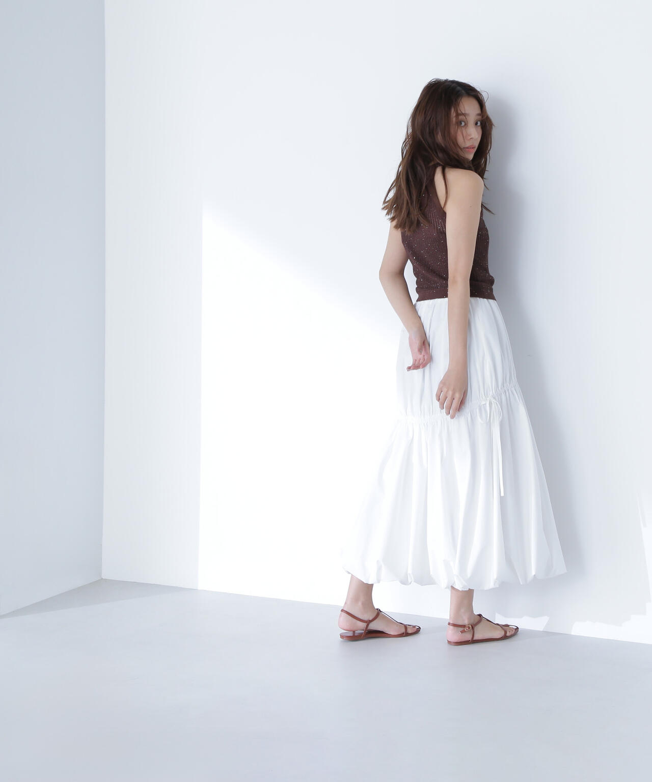 【THINK BEAUTY】タフタギャザーバルーンスカート*