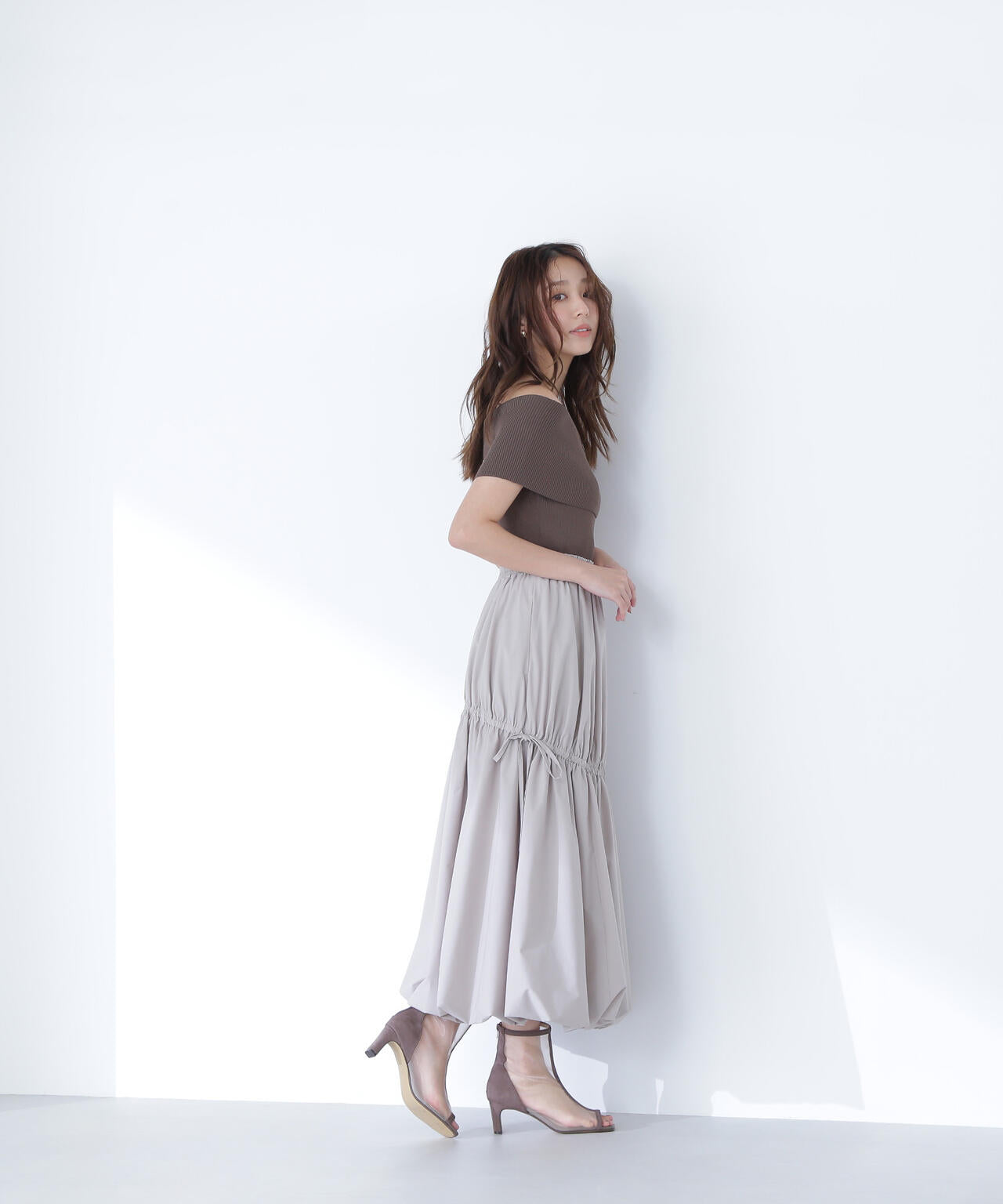 【THINK BEAUTY】タフタギャザーバルーンスカート*