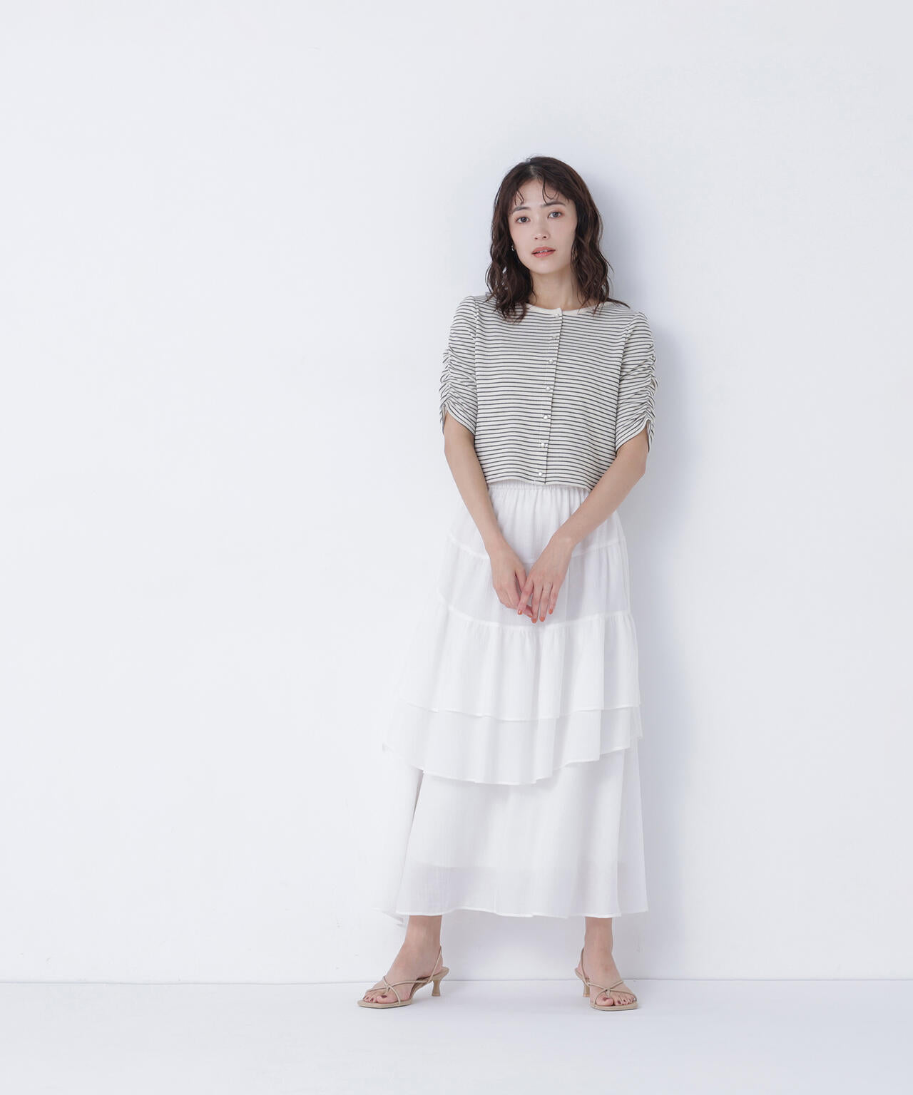 アシンメトリーティアードスカート
