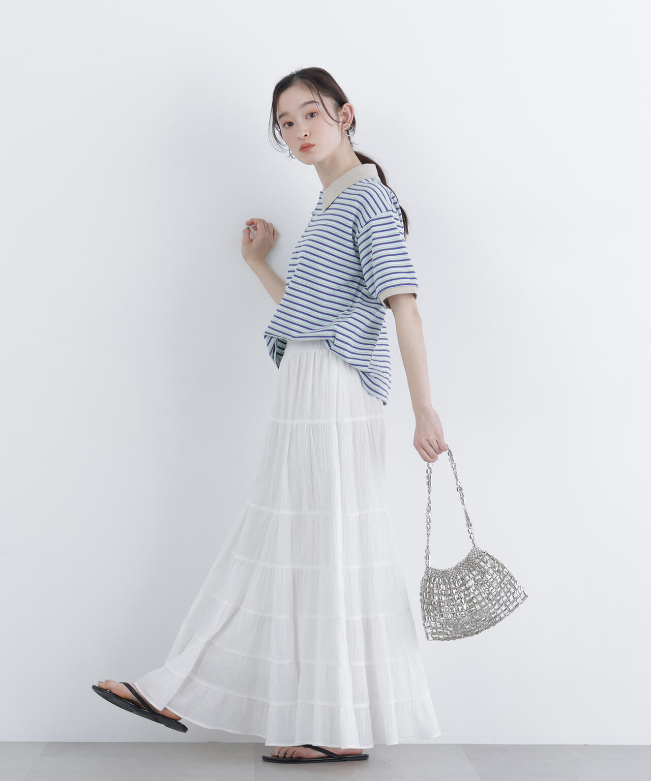 (FUDGE掲載)(STAR & STRIPE)ボーダー半袖ポロシャツ