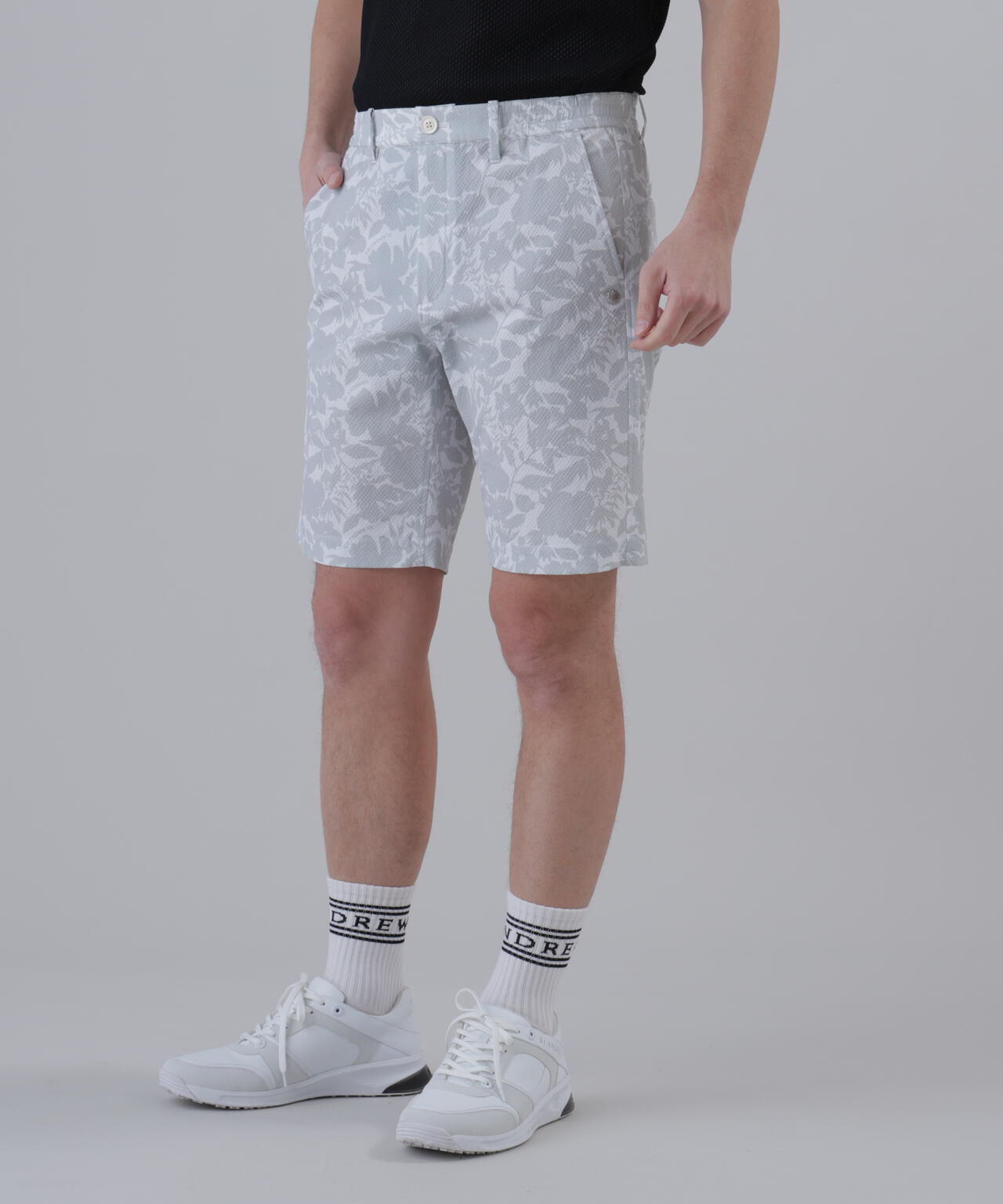 【吸水速乾】【ストレッチ】シャドーボタニカルプリントショートパンツ (MENS)
