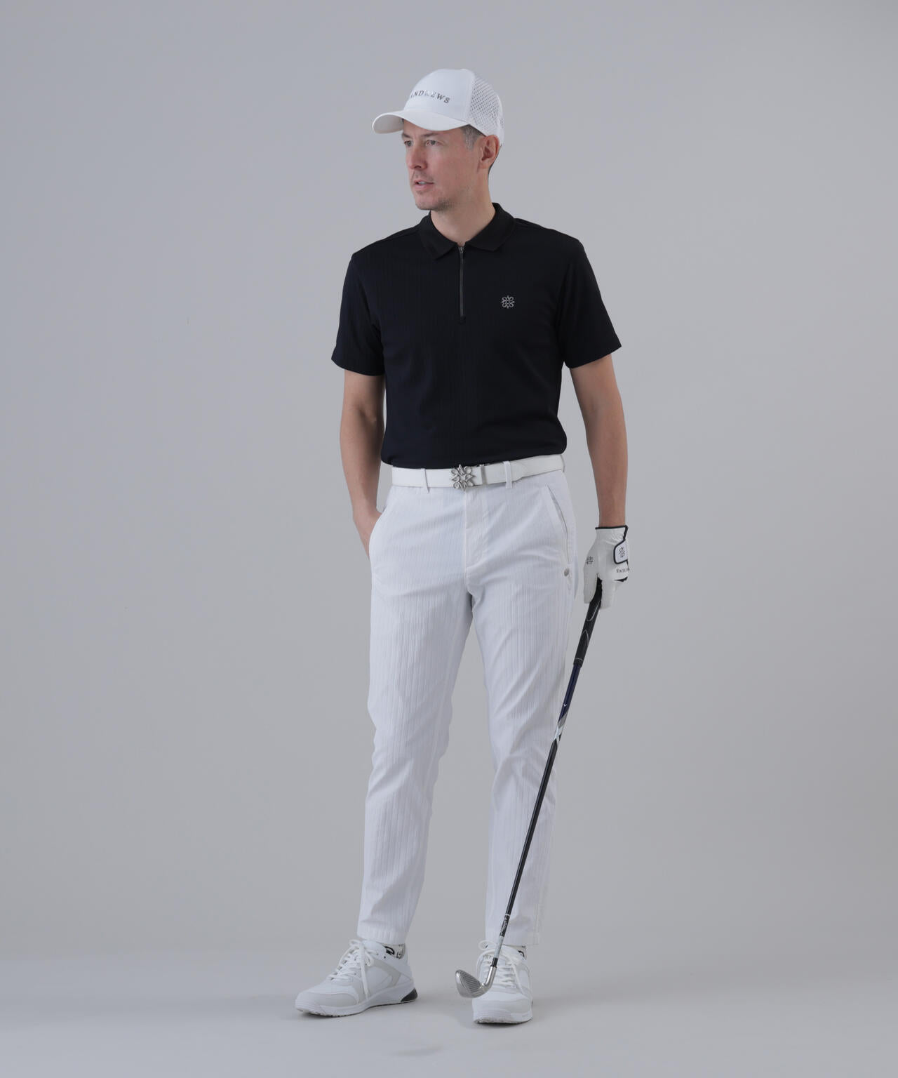 【UVカット】サッカージャガード半袖ポロシャツ (MENS)