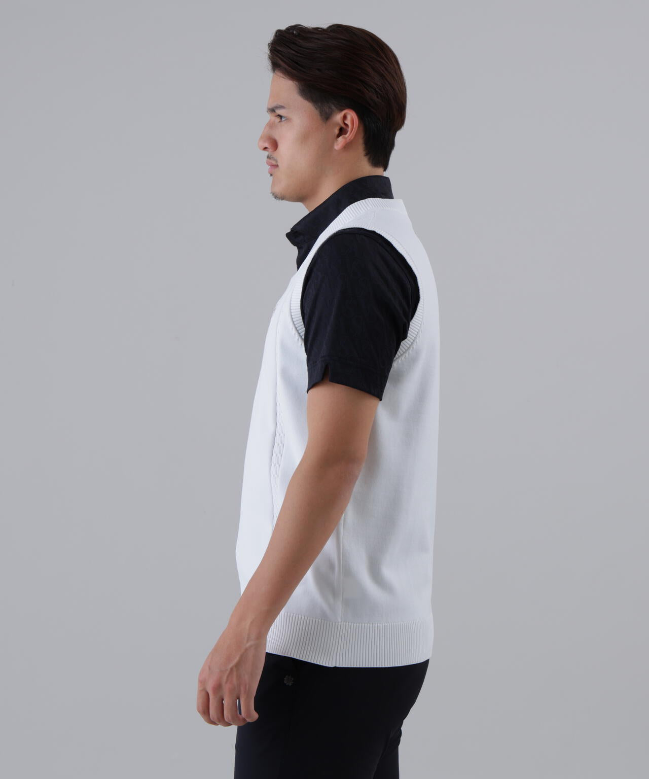 【オンライン限定SALE】9GケーブルVネックニットベルトプルオーバー (MENS)