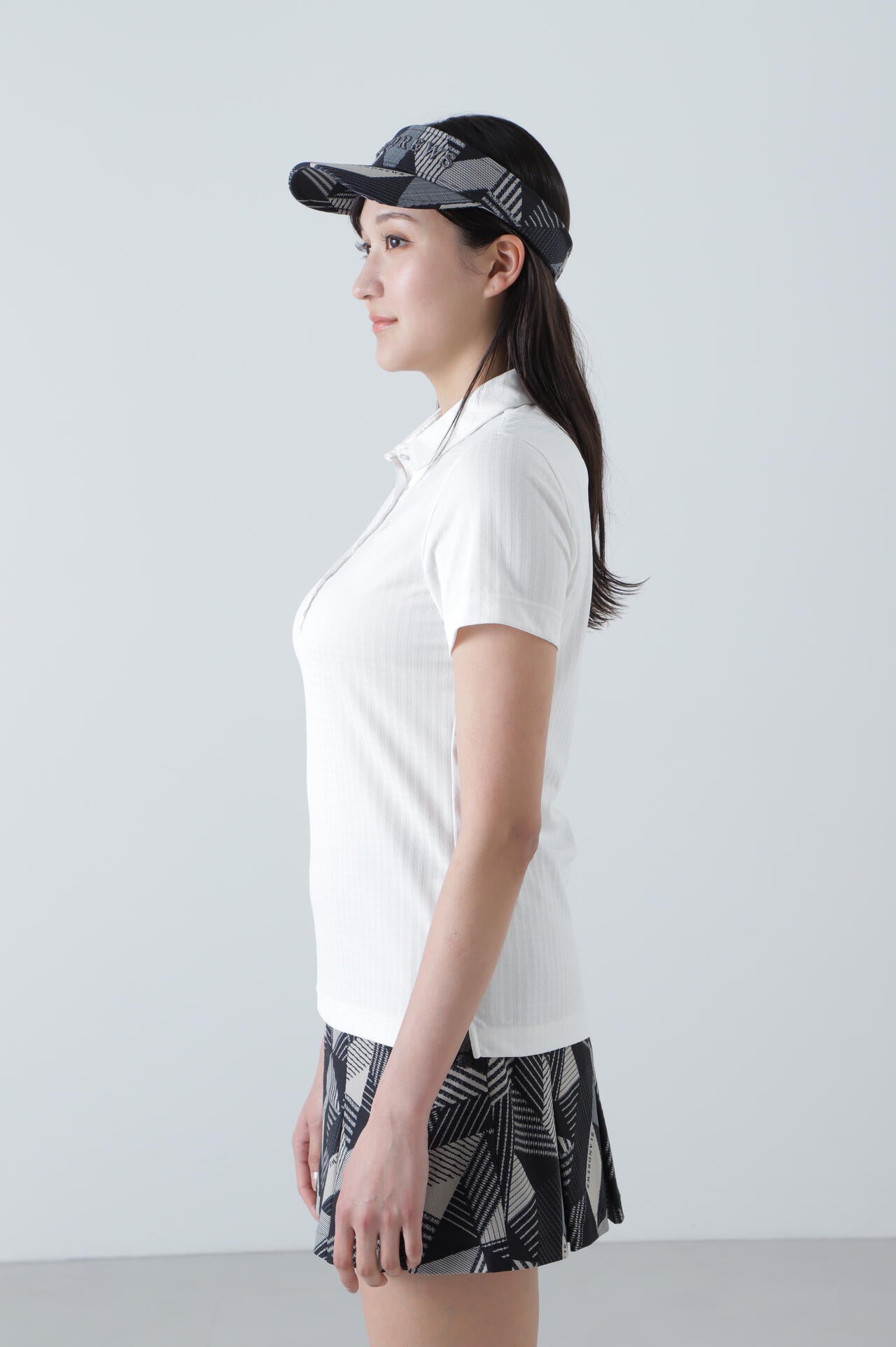 ギンガムジャガード半袖シャツ (WOMENS)
