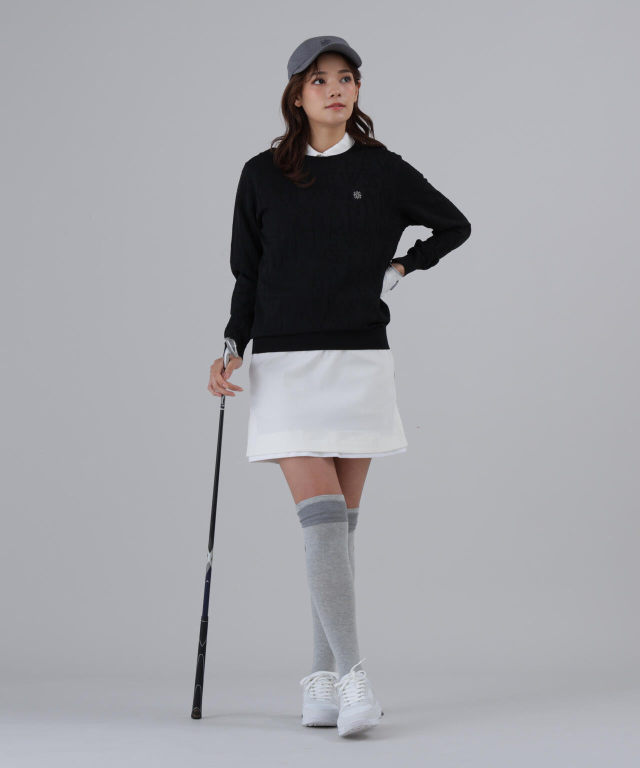 【オンライン限定SALE】ダブルロゴジャガードクルーネックニットプルオーバー (WOMENS)