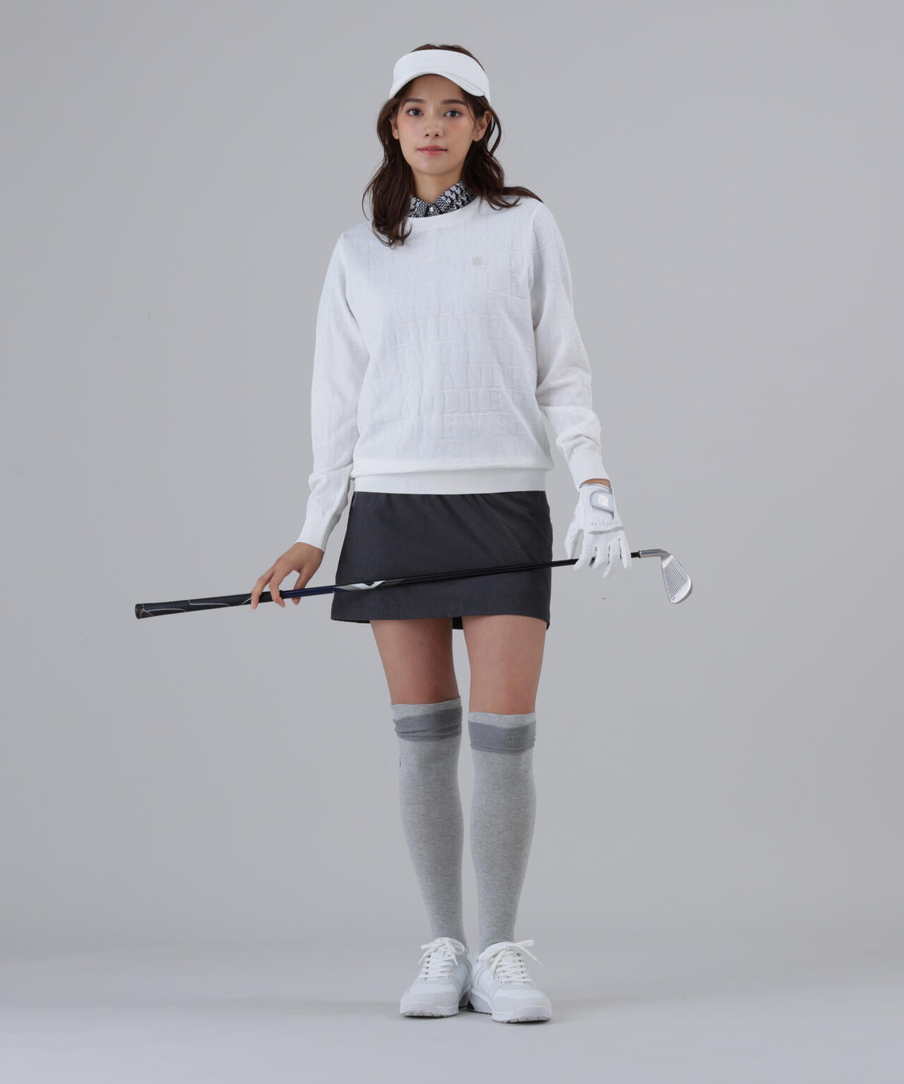 【オンライン限定SALE】ダブルロゴジャガードクルーネックニットプルオーバー (WOMENS)