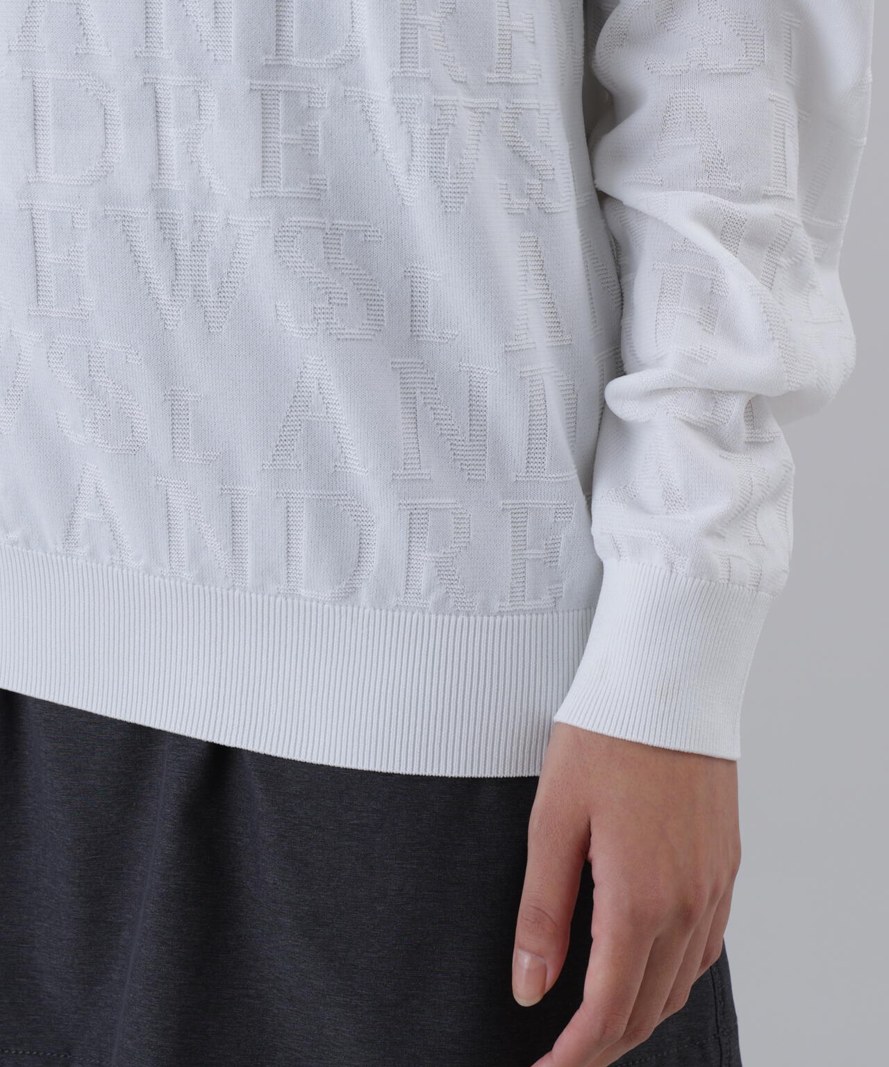 【オンライン限定SALE】ダブルロゴジャガードクルーネックニットプルオーバー (WOMENS)
