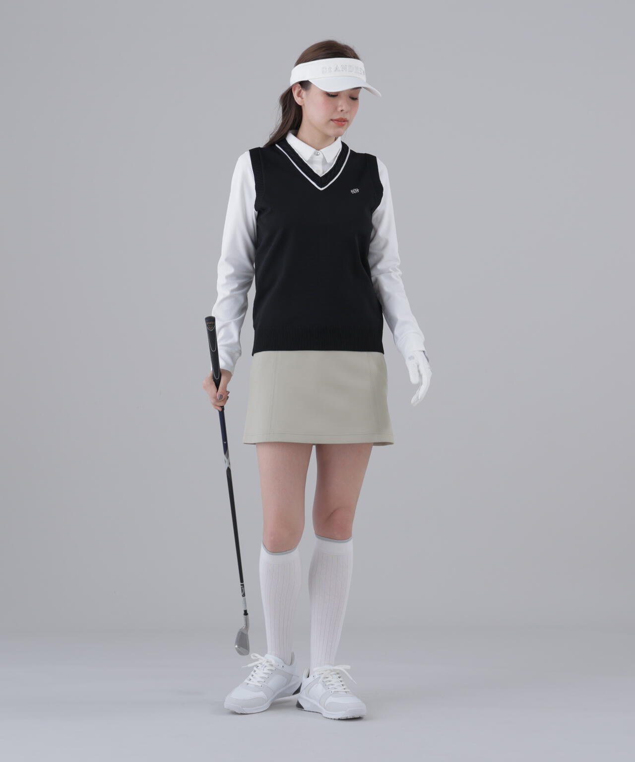 【オンライン限定SALE】12G天竺Vネックニットベスト (WOMENS)