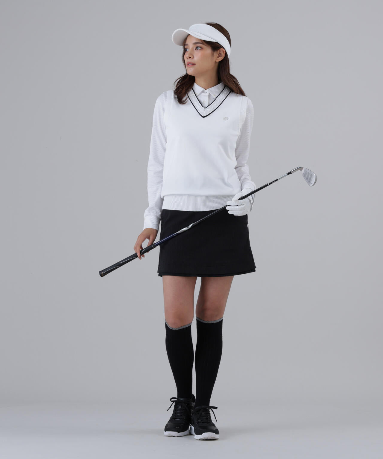 【オンライン限定SALE】12G天竺Vネックニットベスト (WOMENS)