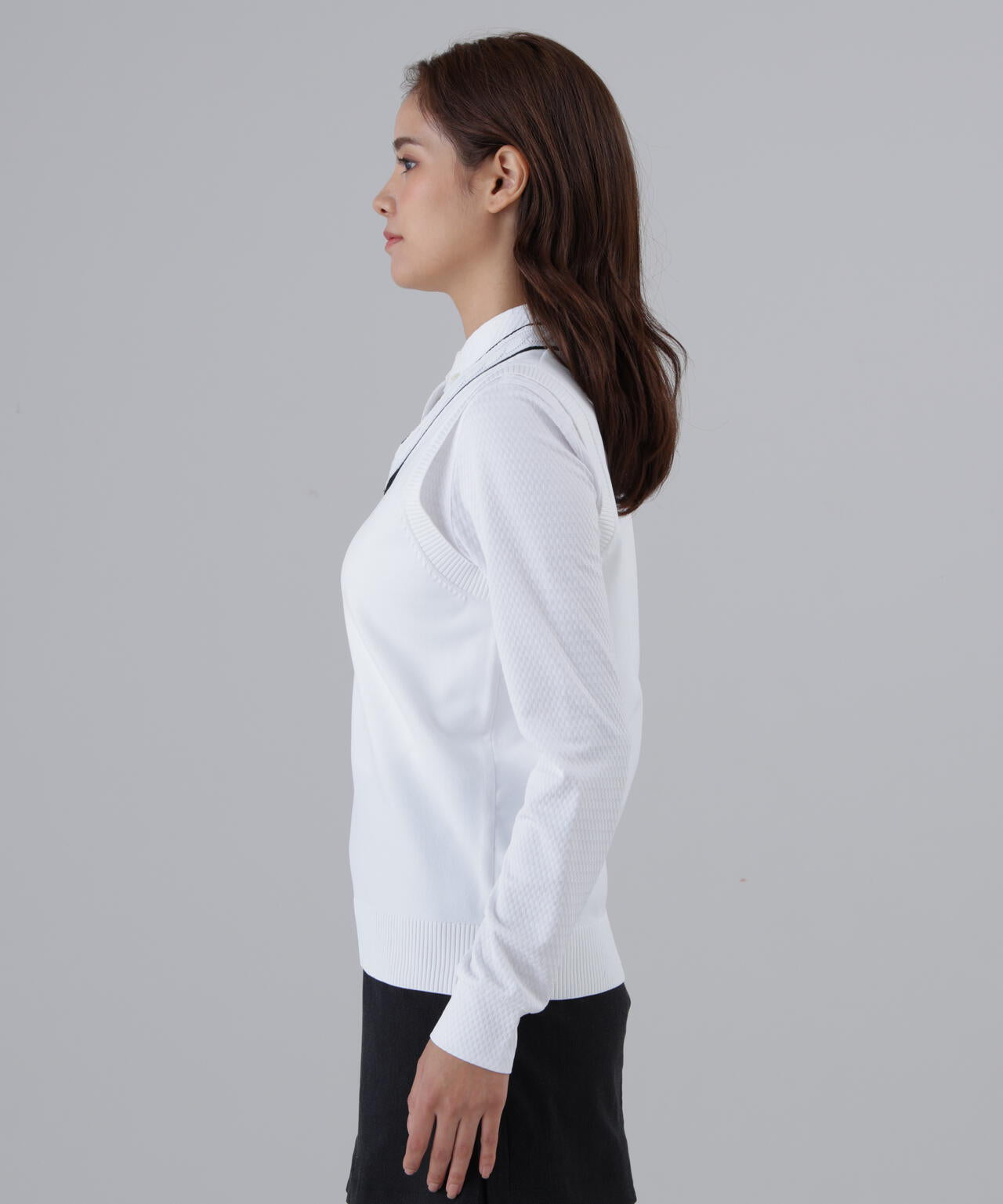 【オンライン限定SALE】12G天竺Vネックニットベスト (WOMENS)