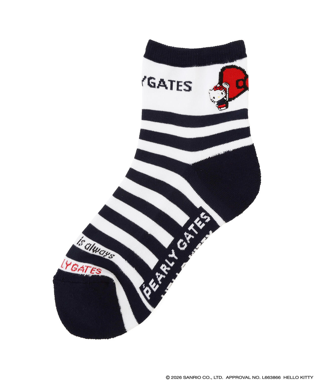 【Hello Kitty×PEARLY GATES】ボーダーショートソックス (LADIES)