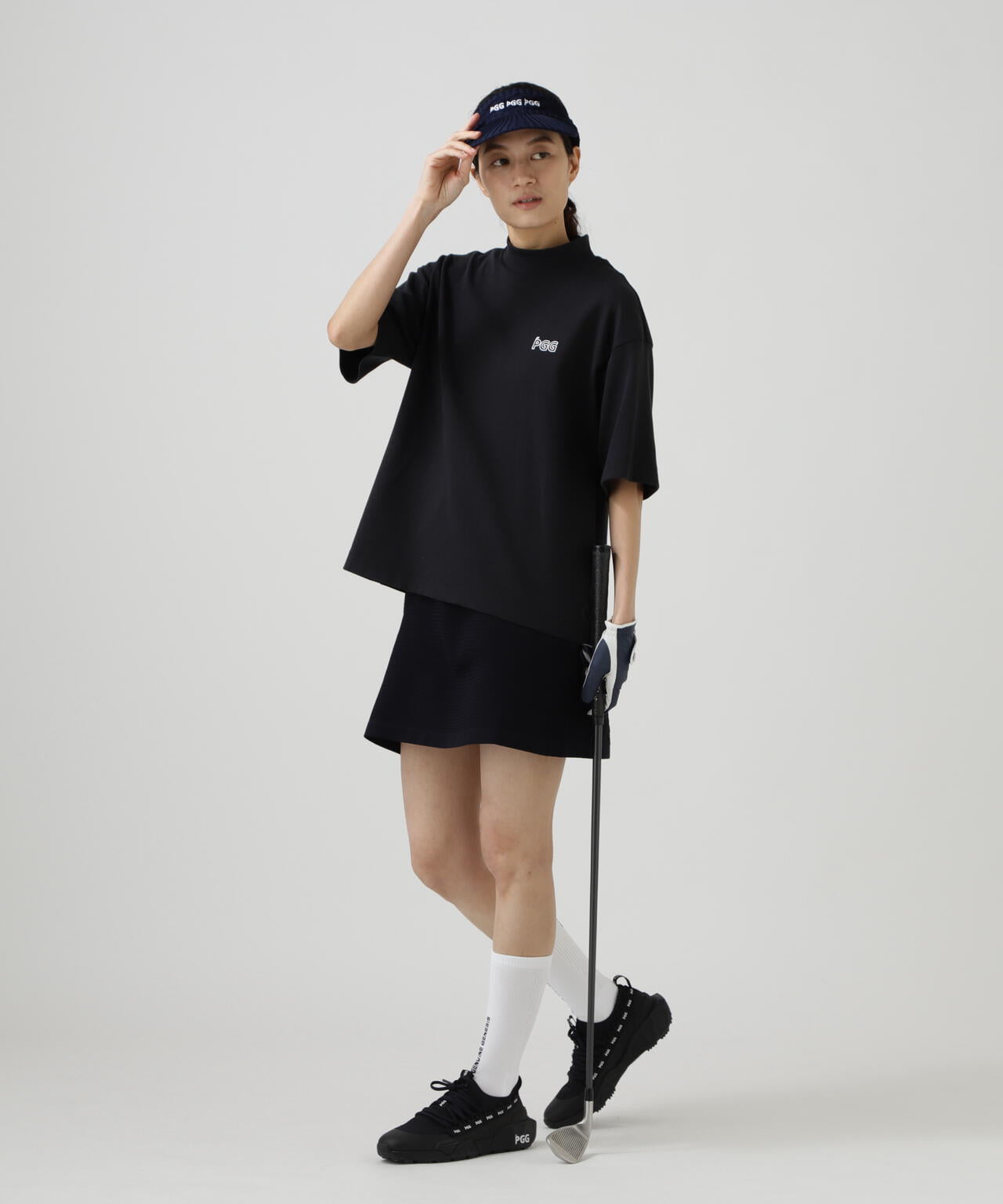 【PGG】【直営店舗&公式オンライン限定】パルパーエコWメッシュ半袖モックネックカットソー (LADIES)