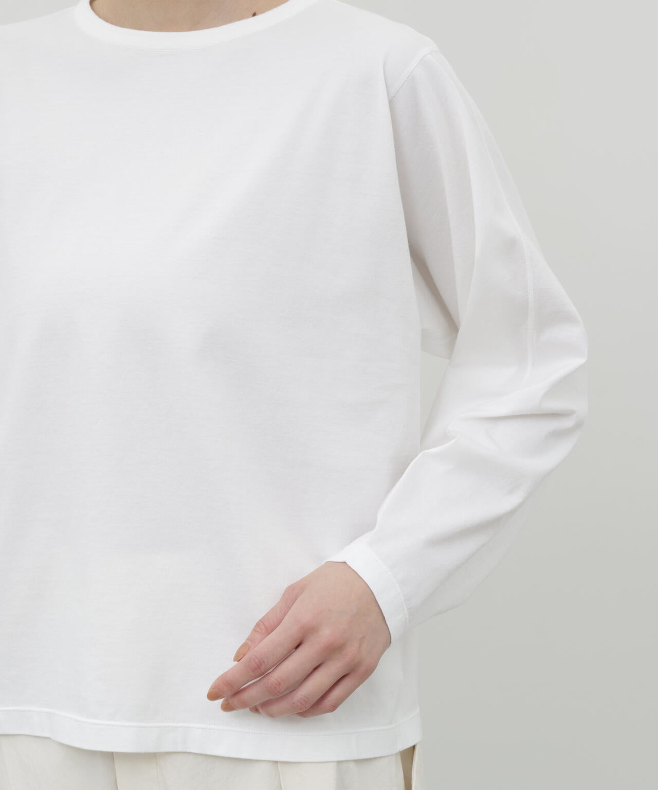 《HIRAKIBA》スリーブ ソフトタッチコットン天竺九分袖Tシャツ