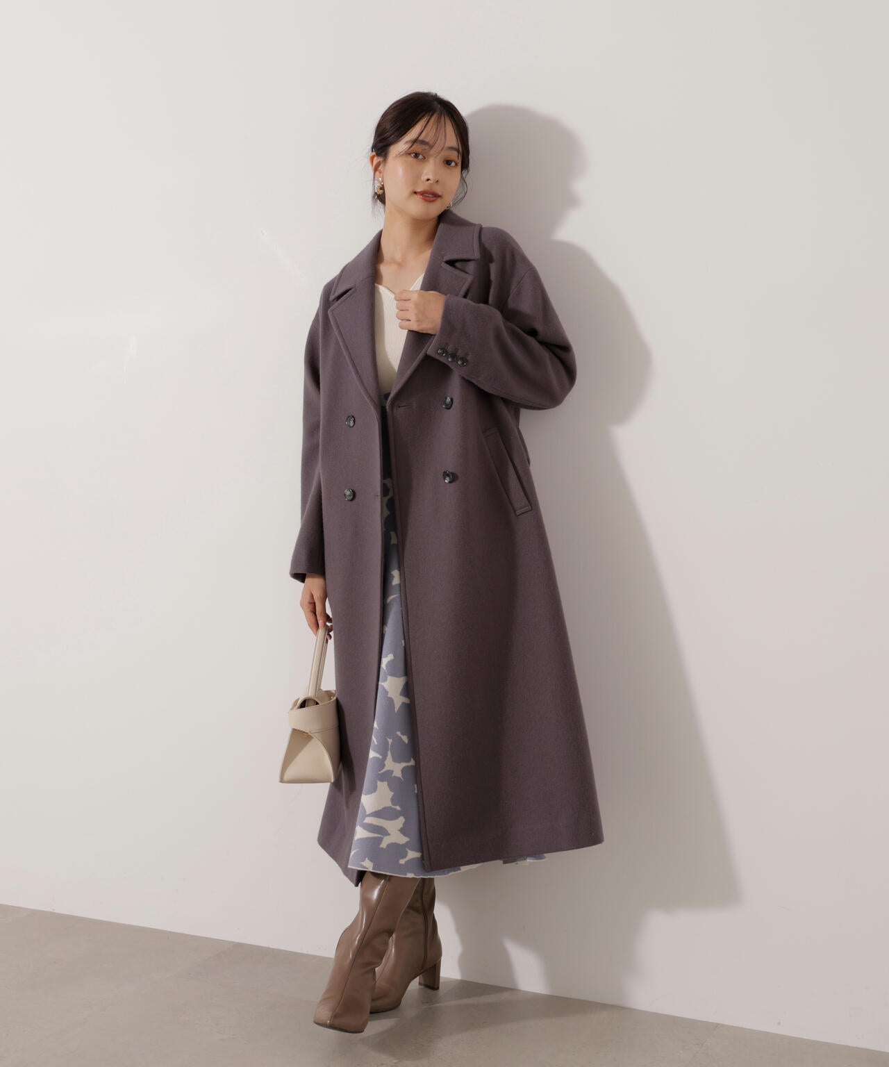 <加藤栞さん着用>ジャガードフラワーニットワンピース