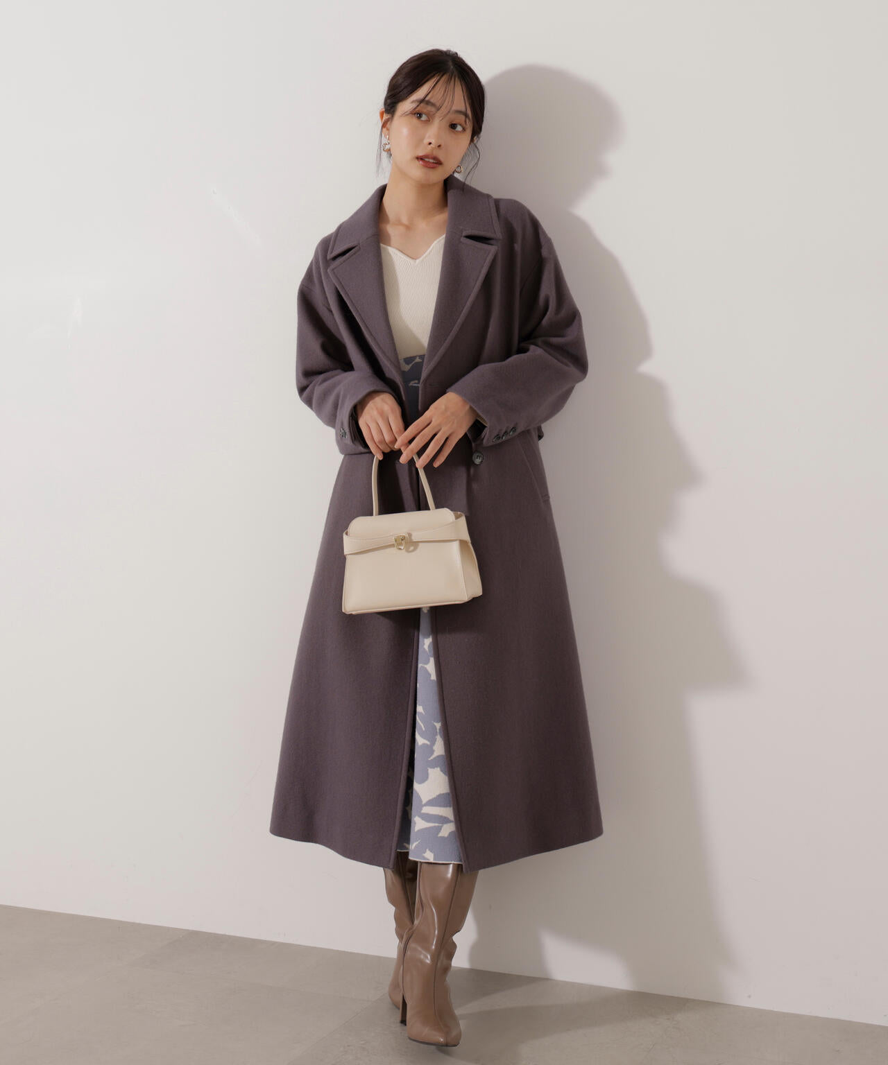 <加藤栞さん着用>ジャガードフラワーニットワンピース