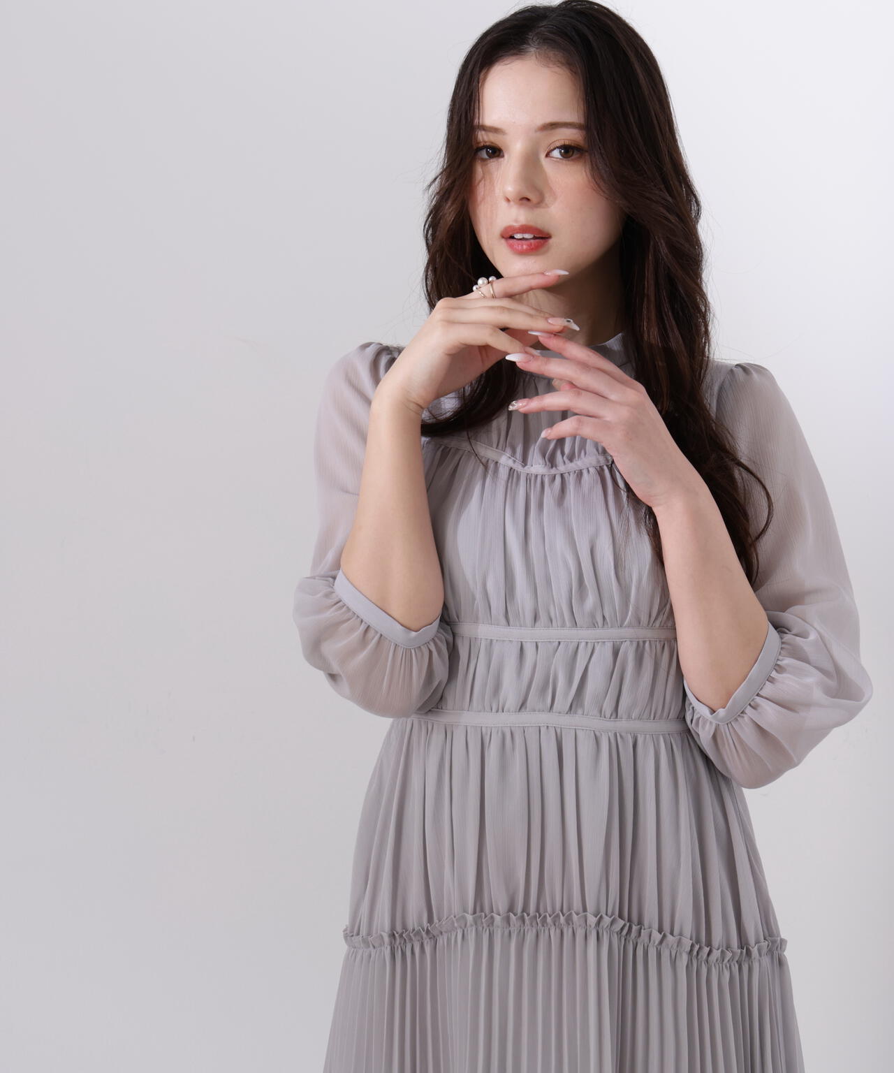 〈Lou Lou fee(ルルーフェ)〉プリーツロングワンピース