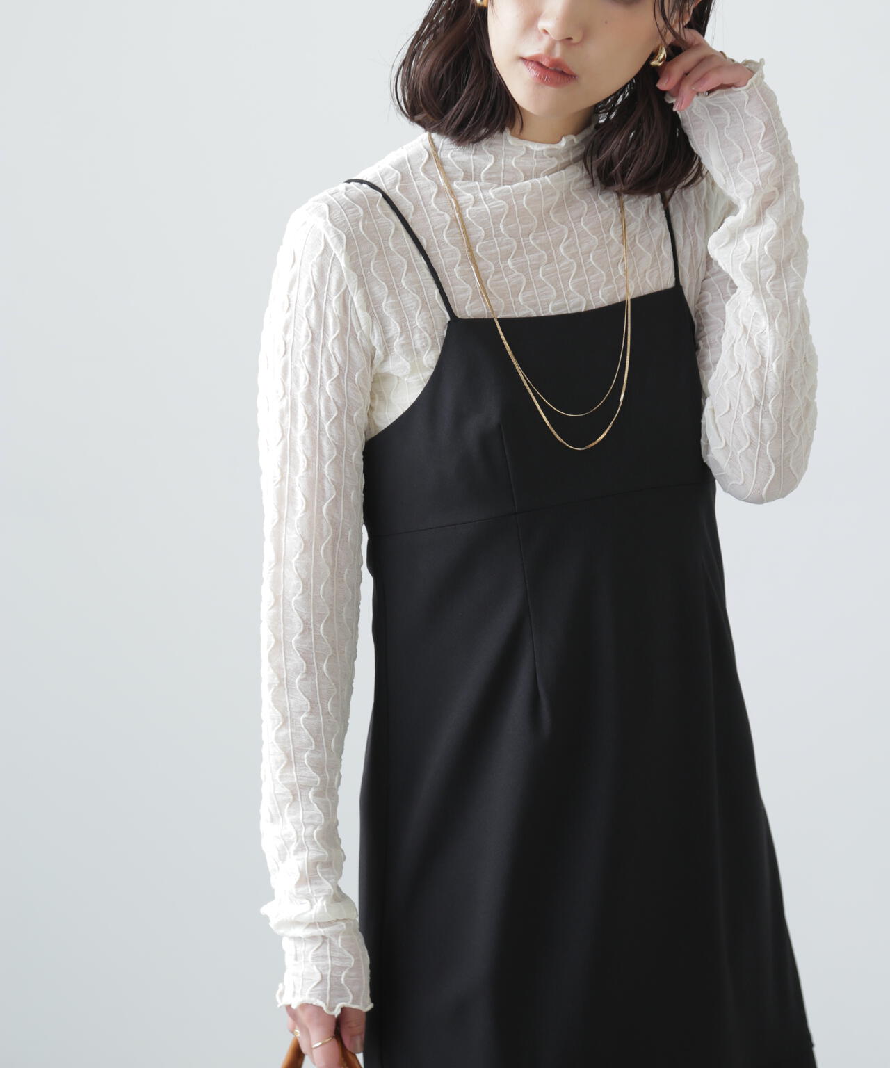 【3サイズ展開XS-M】2ストラップマーメイドキャミワンピース【低身長サイズ有】