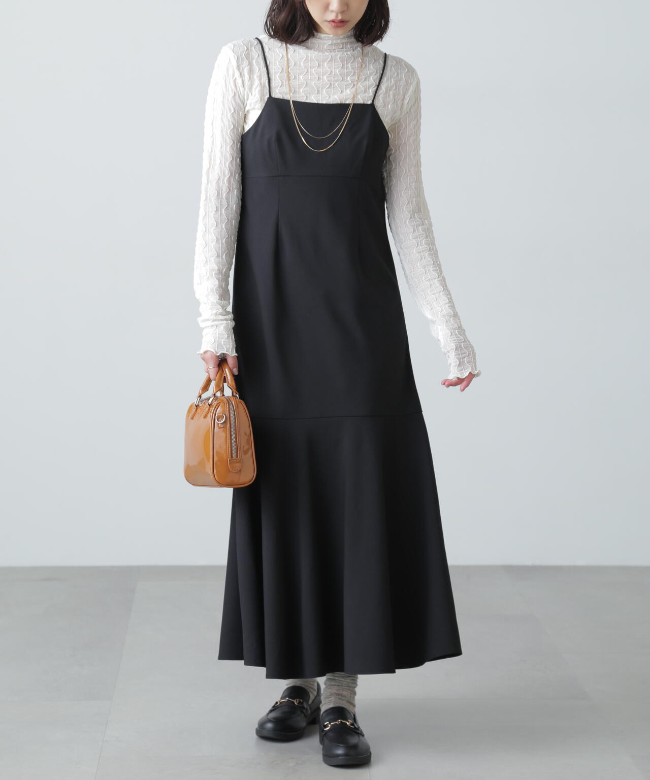 【3サイズ展開XS-M】2ストラップマーメイドキャミワンピース【低身長サイズ有】