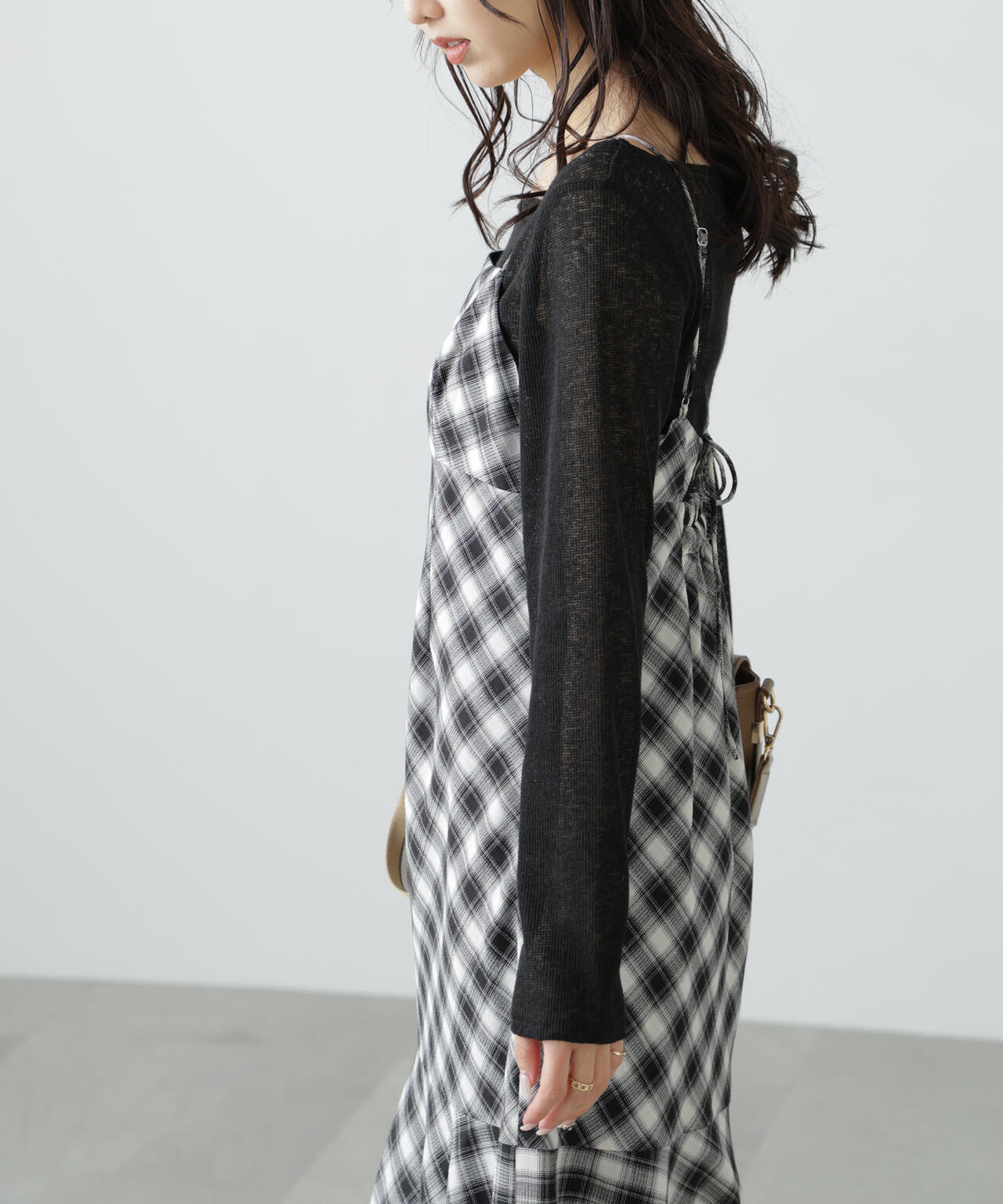 【3サイズ展開XS-M】2ストラップマーメイドキャミワンピース【低身長サイズ有】