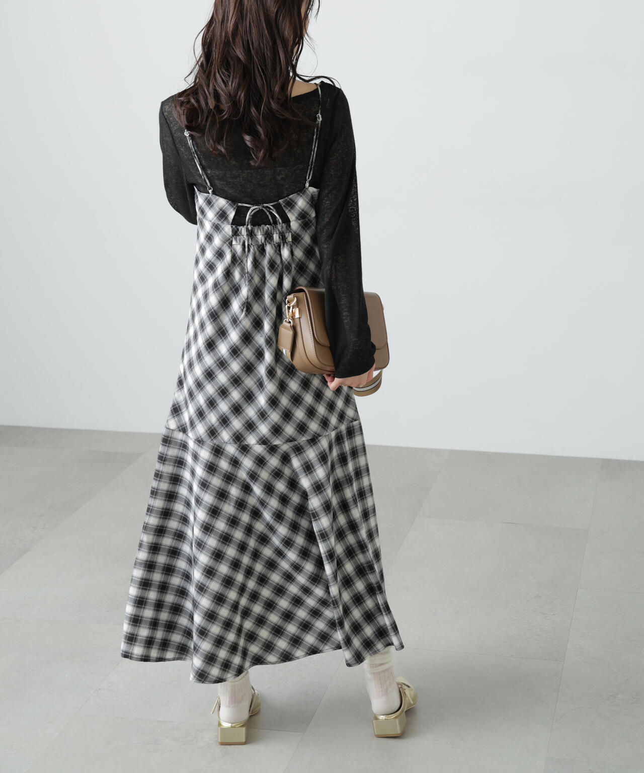 【3サイズ展開XS-M】2ストラップマーメイドキャミワンピース【低身長サイズ有】