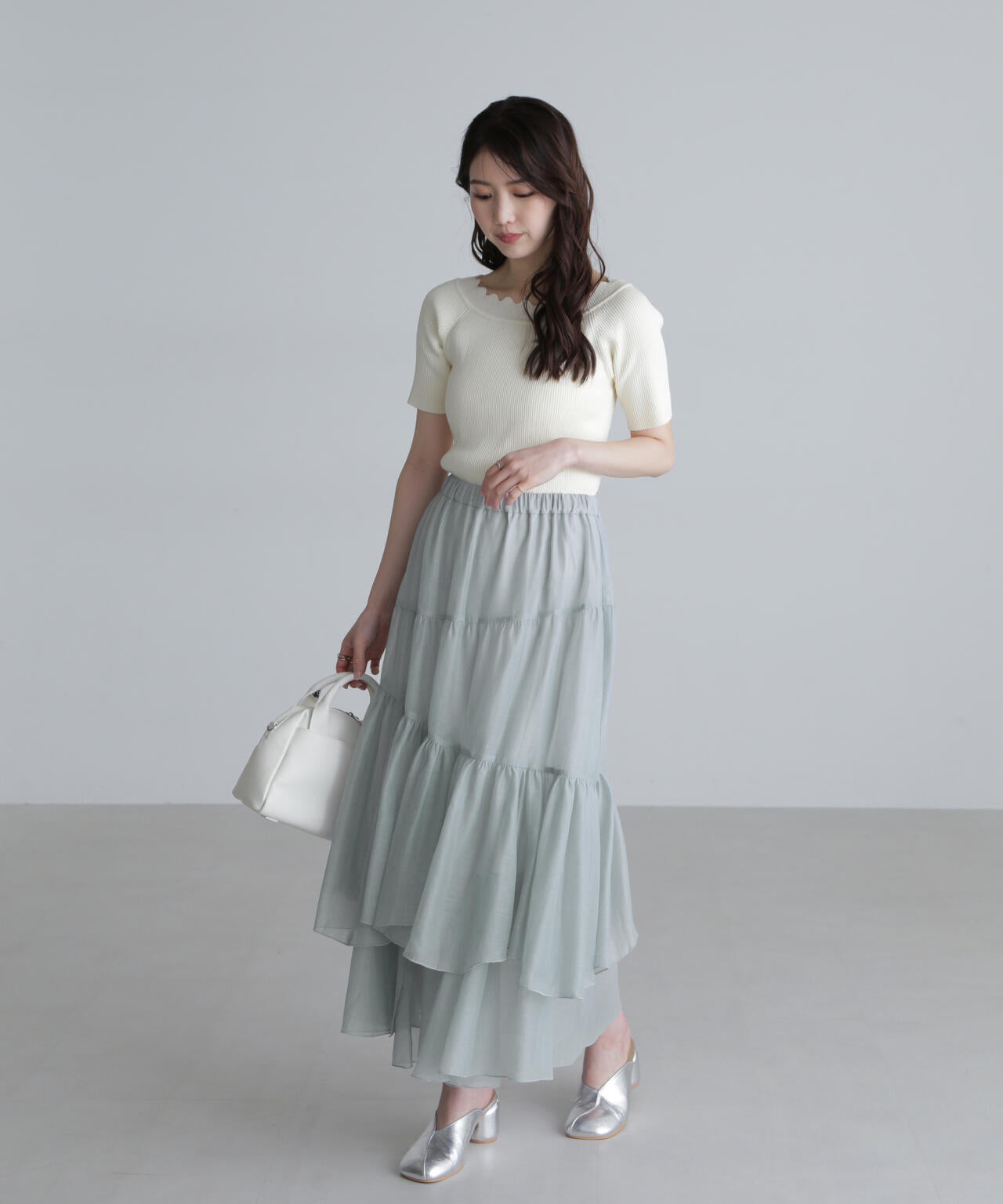 2WAYオフショルスカラップニット