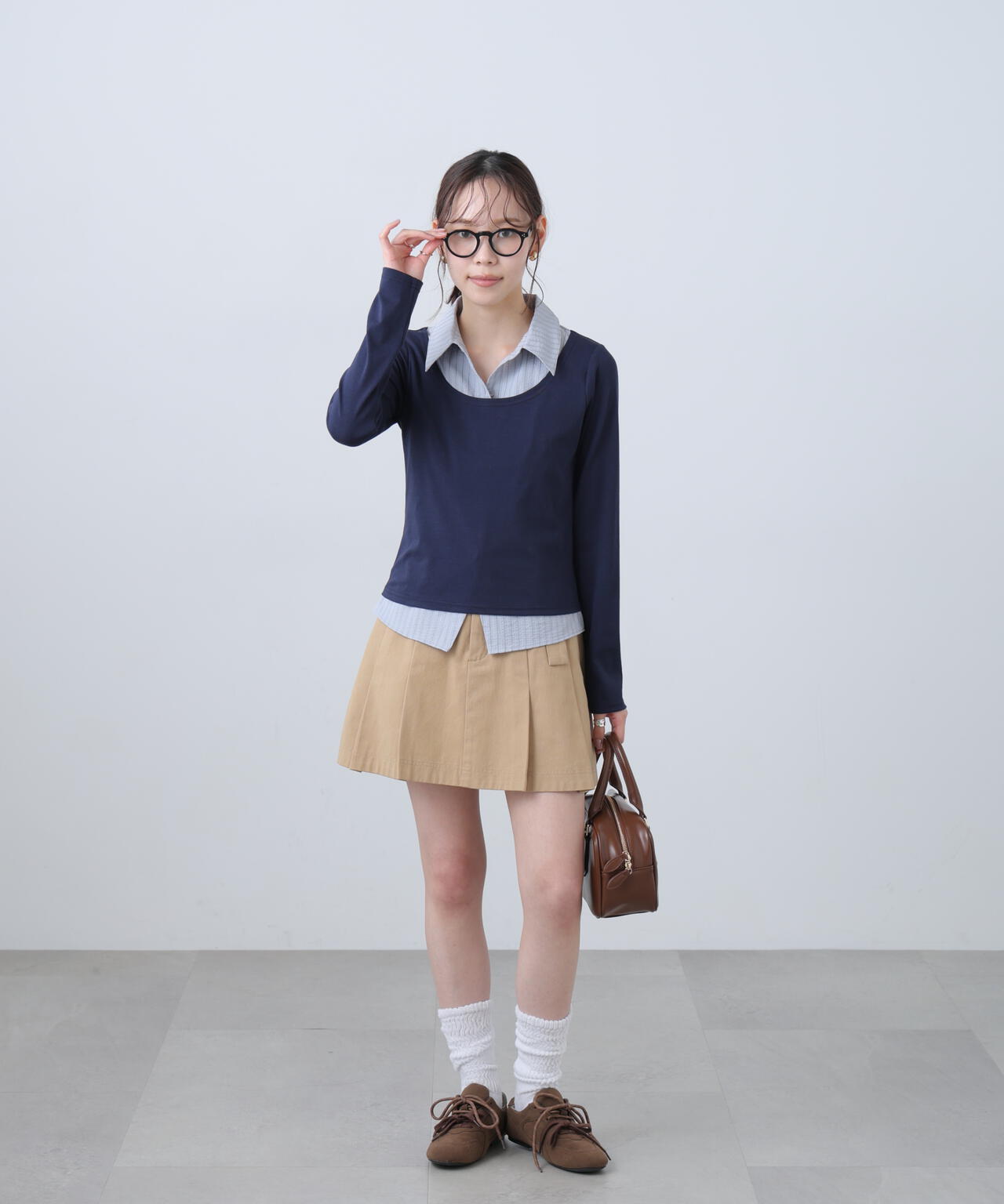 〈セットアップ対応〉ベルト付きプリーツミニスカート
