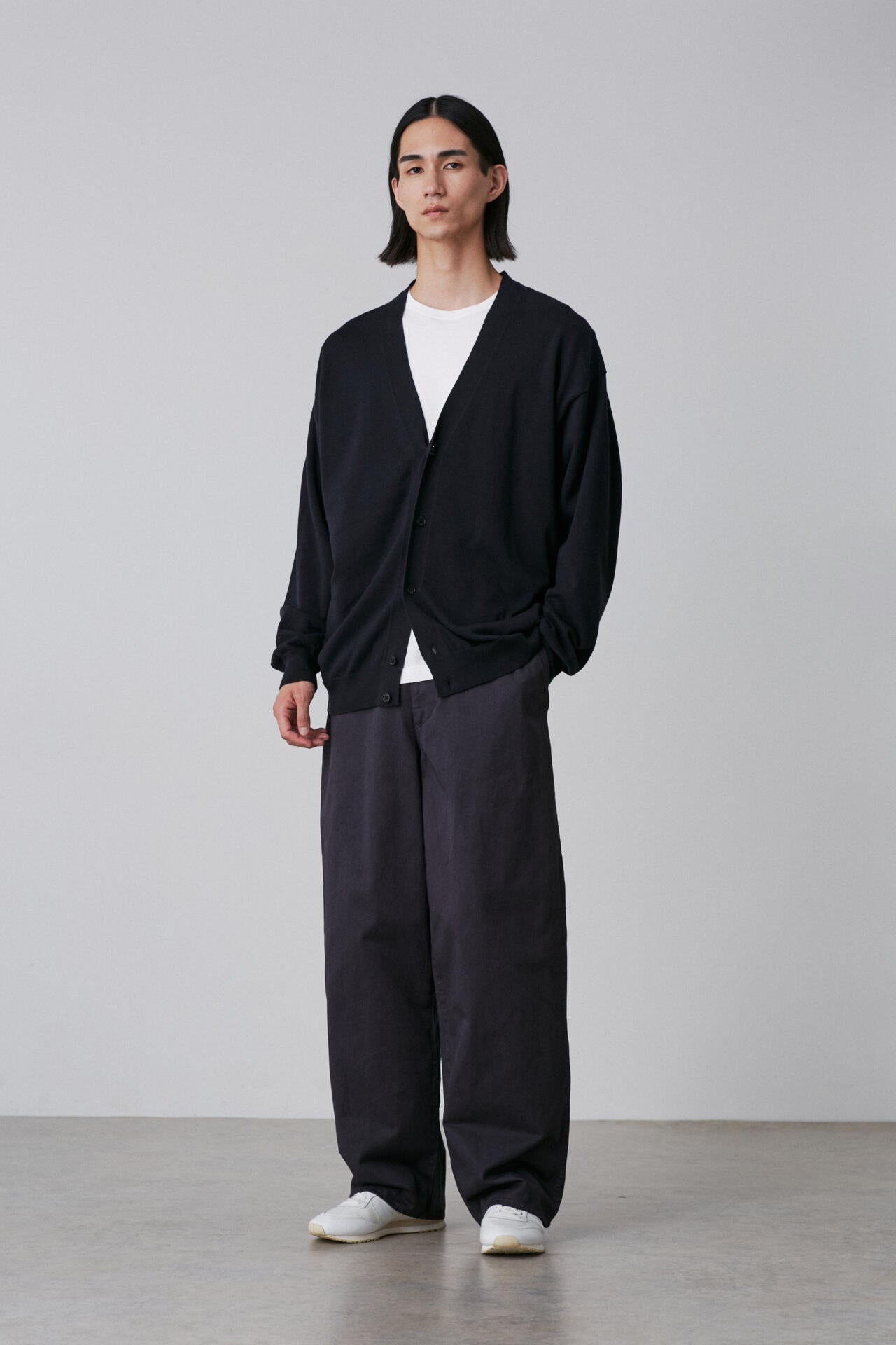 Y / ORGANIC COTTON TENCEL CHINO TROUSERS