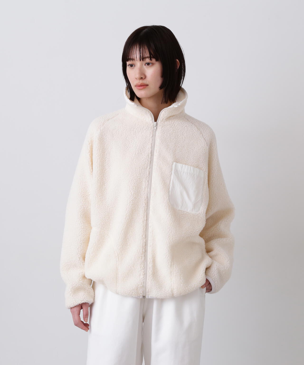 Y / RECYCLE POLYESTER BOA BLOUSON