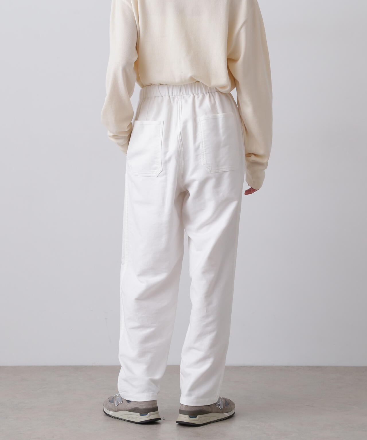 Y / ORGANIC COTTON SOFT MOLESKIN TAPERED EASY TROUSERS