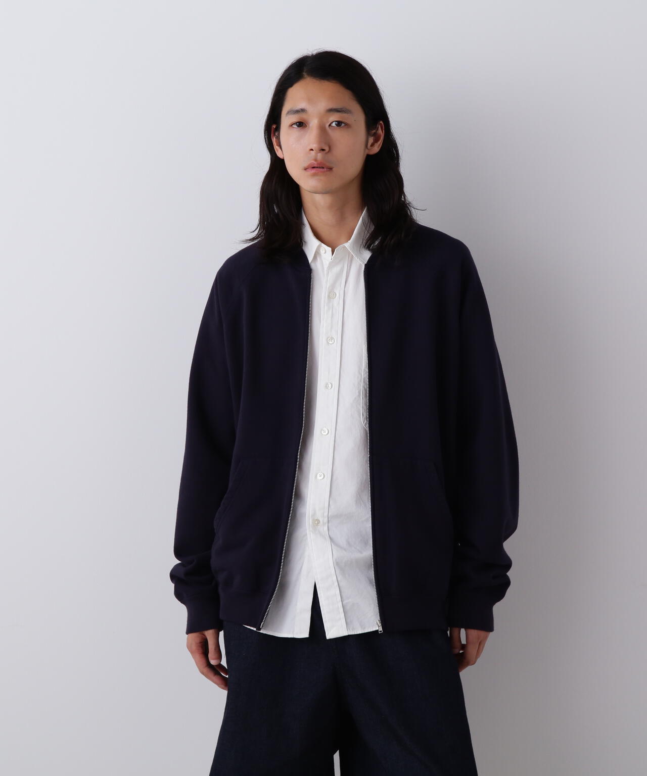 Y / ORGANIC COTTON HEAVY WEIGHT FLEECE ZIP UP BLOUSON
