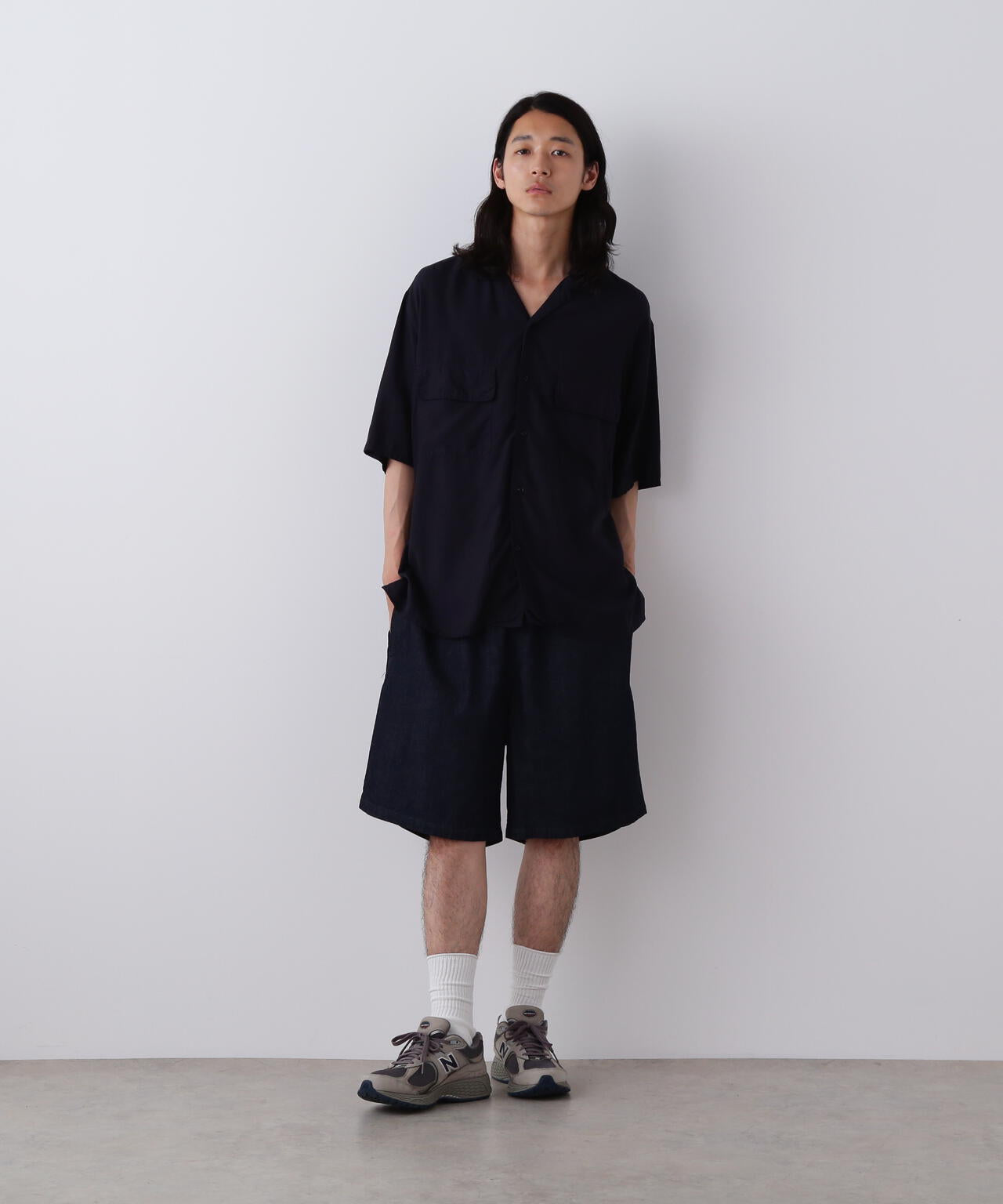 Y / TENCEL POPLIN OPEN COLLAR SHIRT