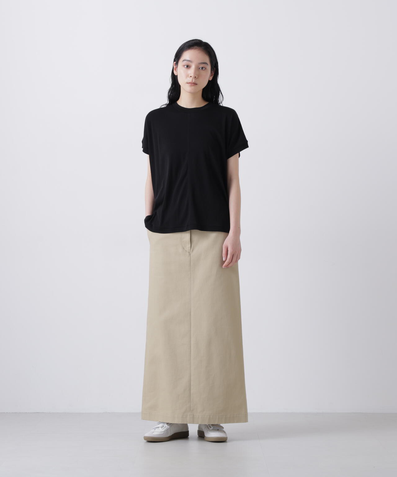 ATON / COTTON LINEN FRAISE OVERSIZED T-SHIRT