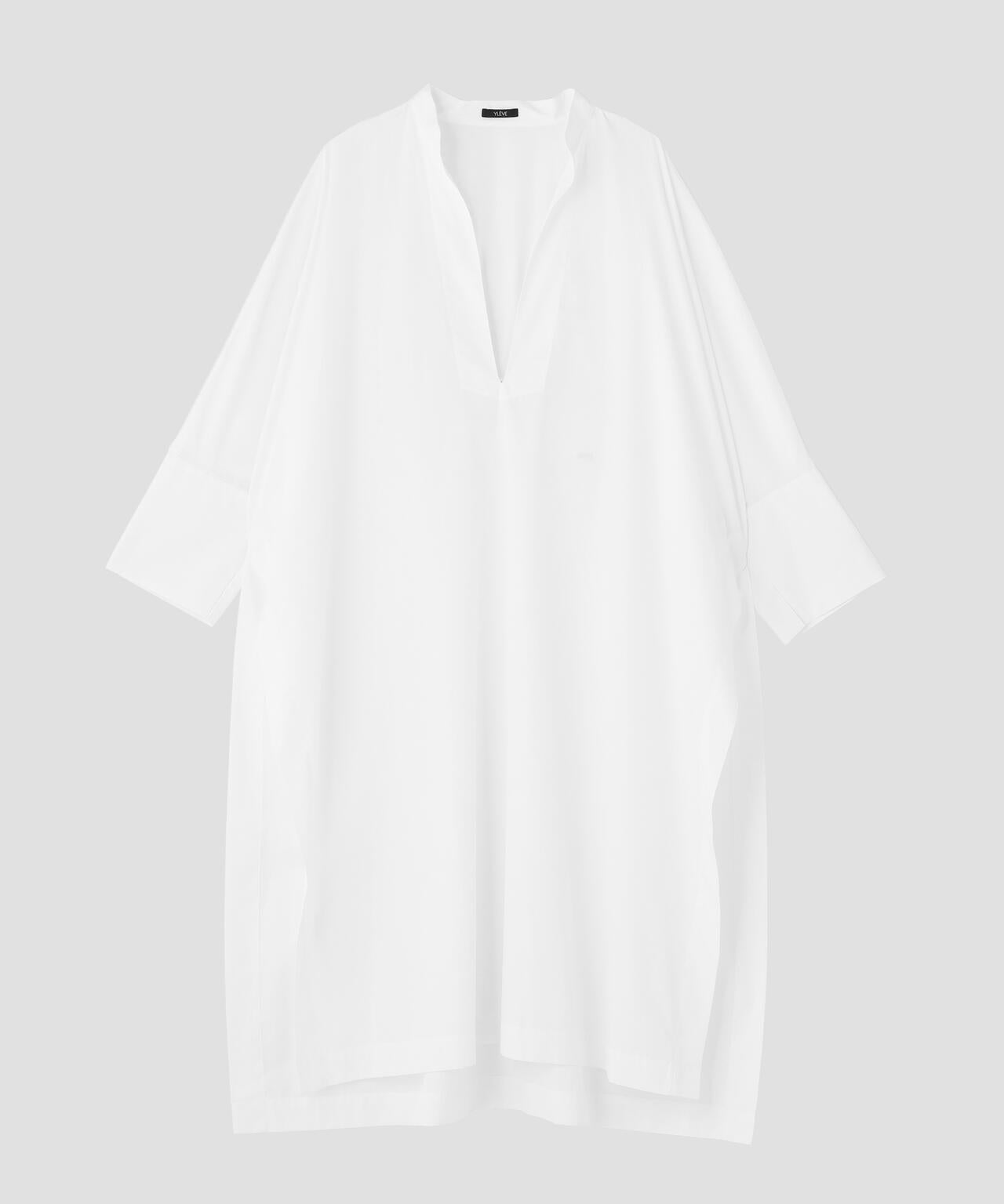YLEVE / COTTON POPLIN LONG KAFTAN SHIRT