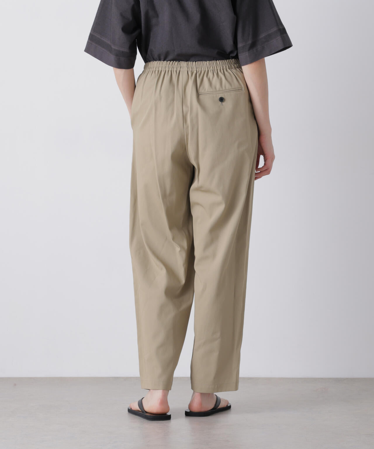 YLEVE / HIGH TWISTED COTTON GABA EASY TROUSERS