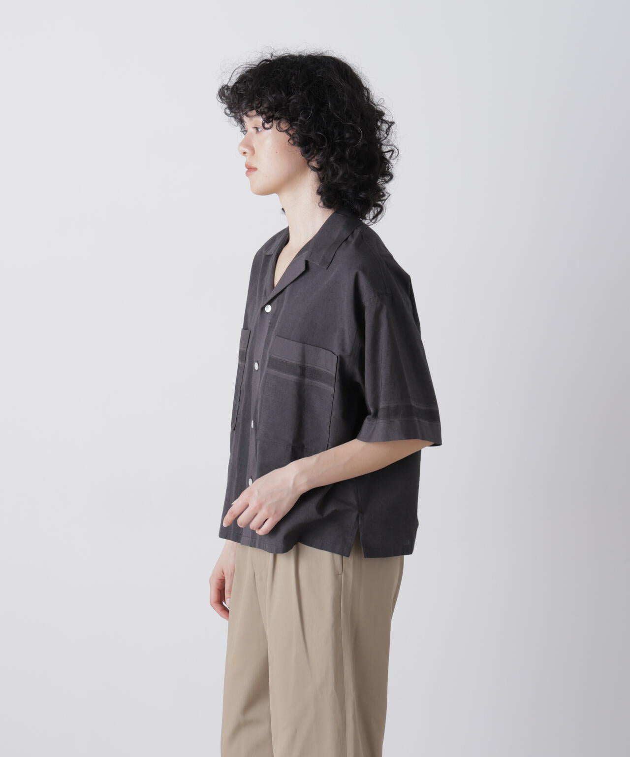 YLEVE / DOBBY STRIPE CHAMBRAY SHIRT