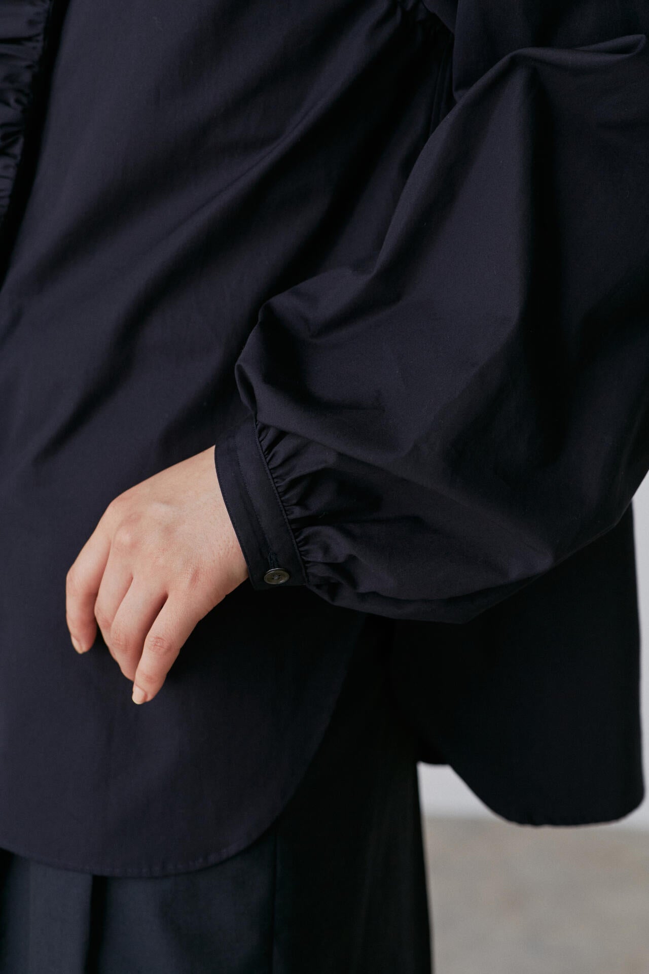 YLEVE / BOURRIENNE COTTON TYPEWRITER RUFFLE BLOUSE