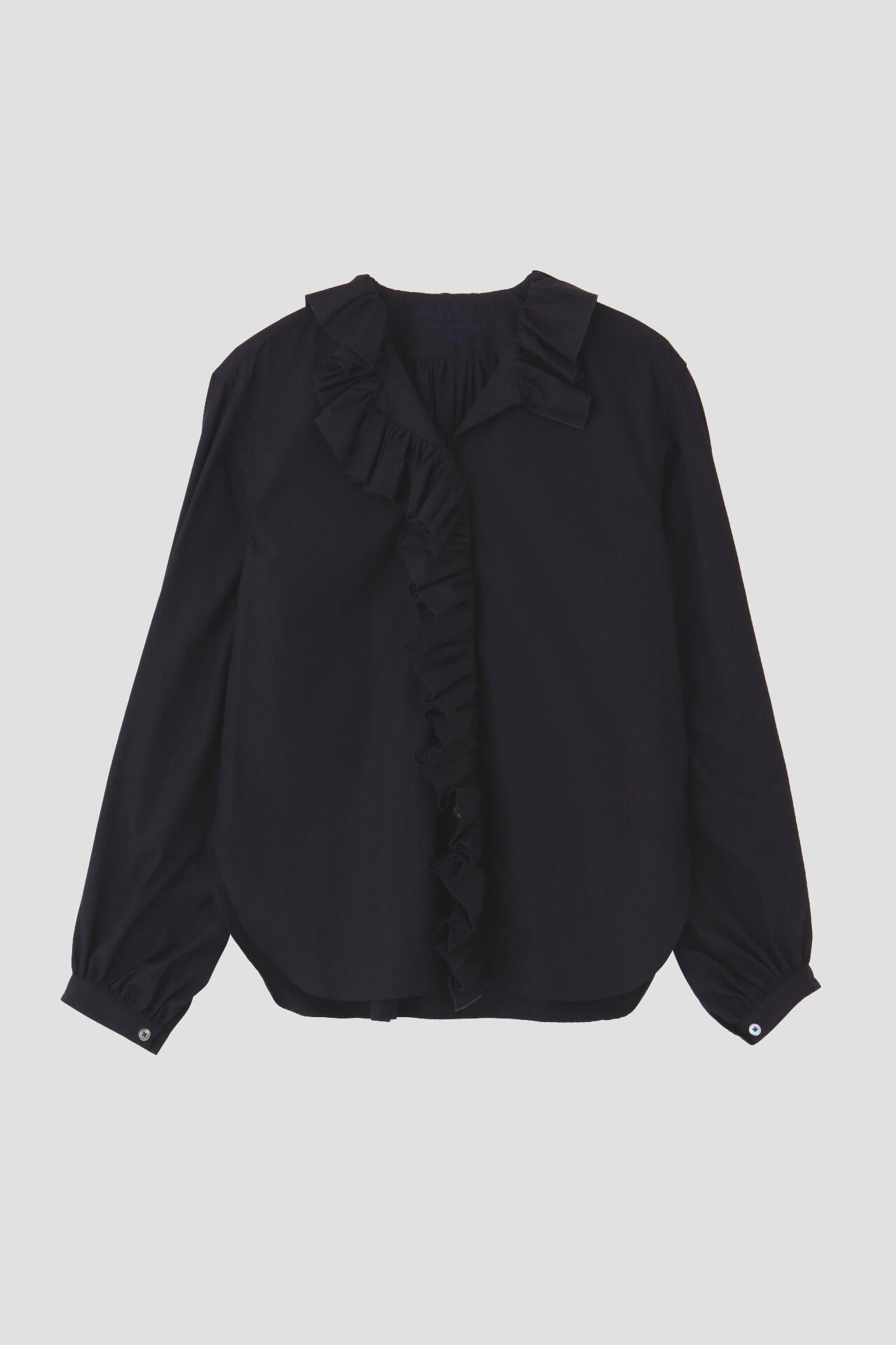YLEVE / BOURRIENNE COTTON TYPEWRITER RUFFLE BLOUSE