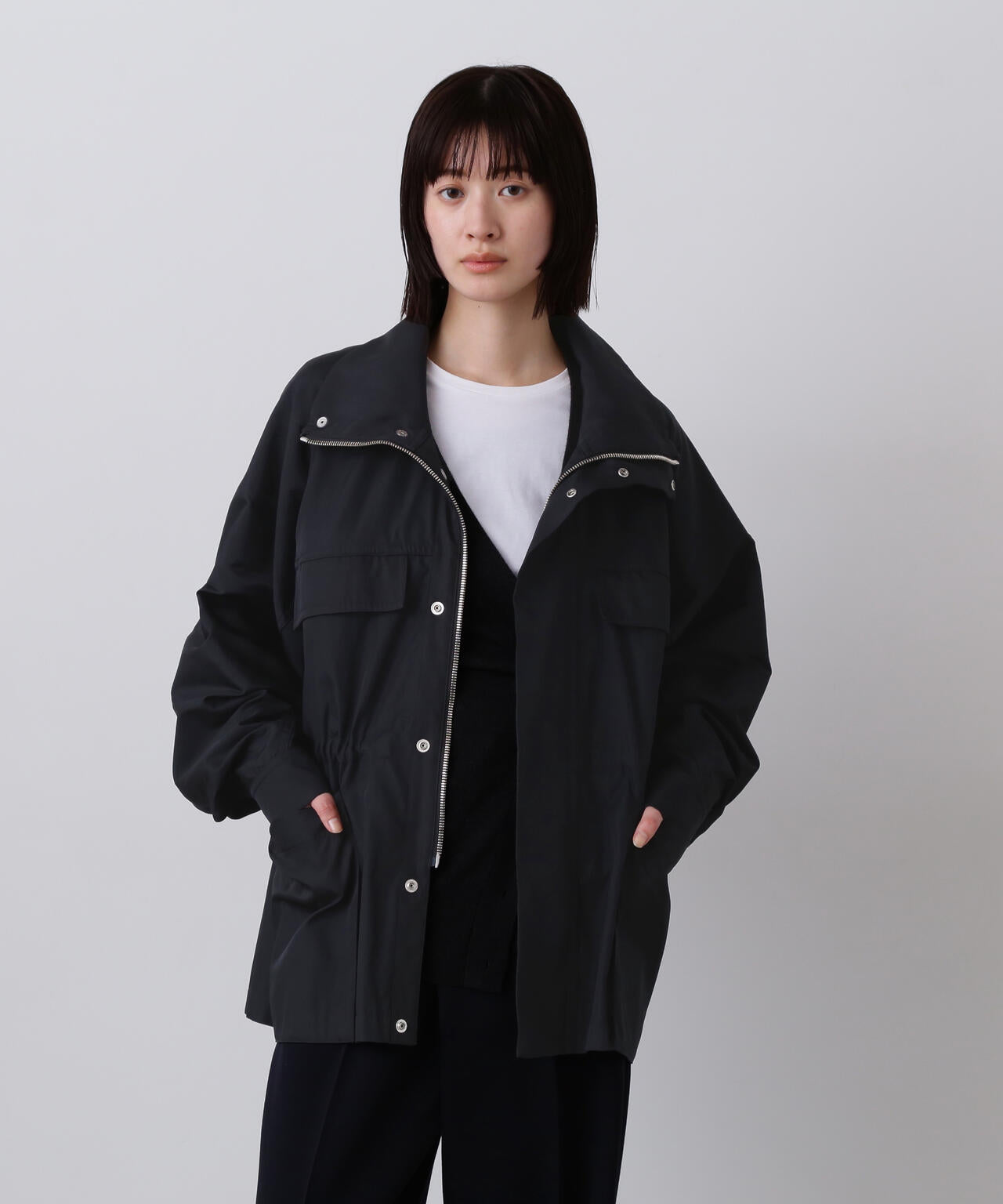 YLEVE / HIGH COUNT DOUBLE TWILL POLYESTER BLOUSON