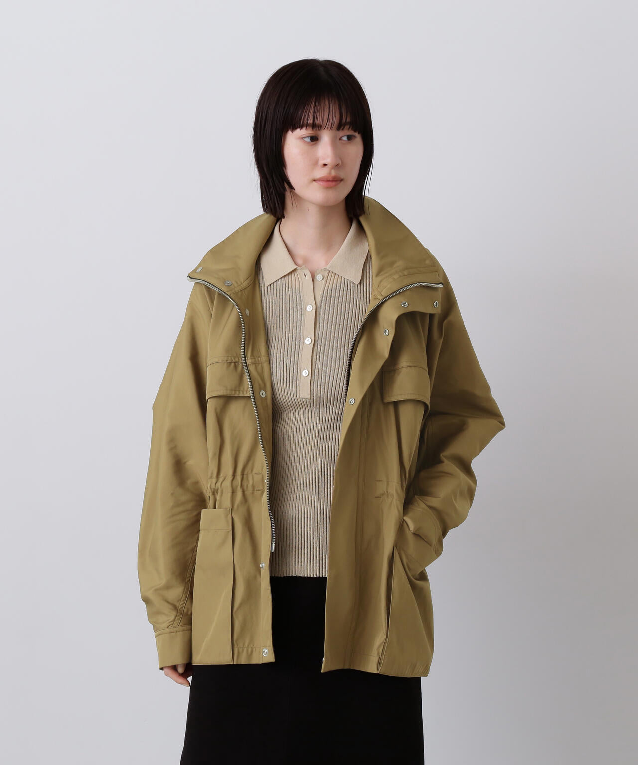 YLEVE / HIGH COUNT DOUBLE TWILL POLYESTER BLOUSON