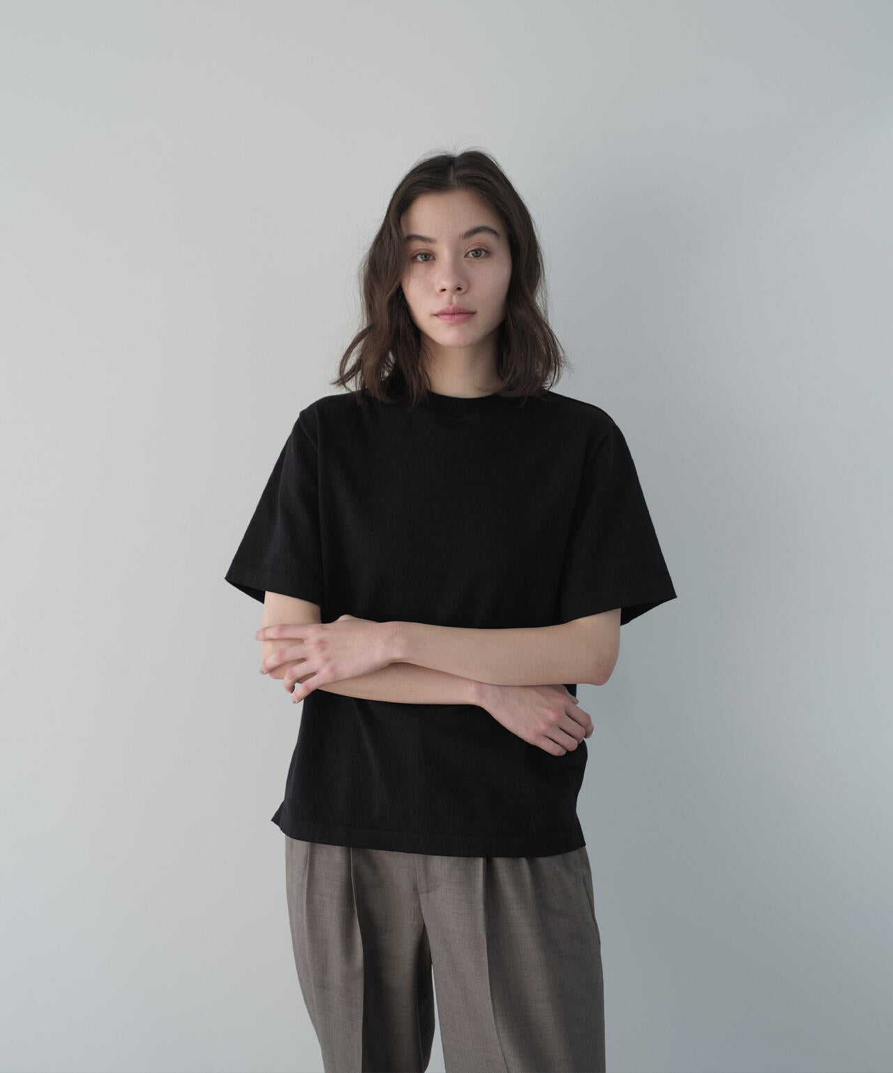 YLEVE / SUPER120'S CHAMBRAY WOOL 3TACK TROUSERS