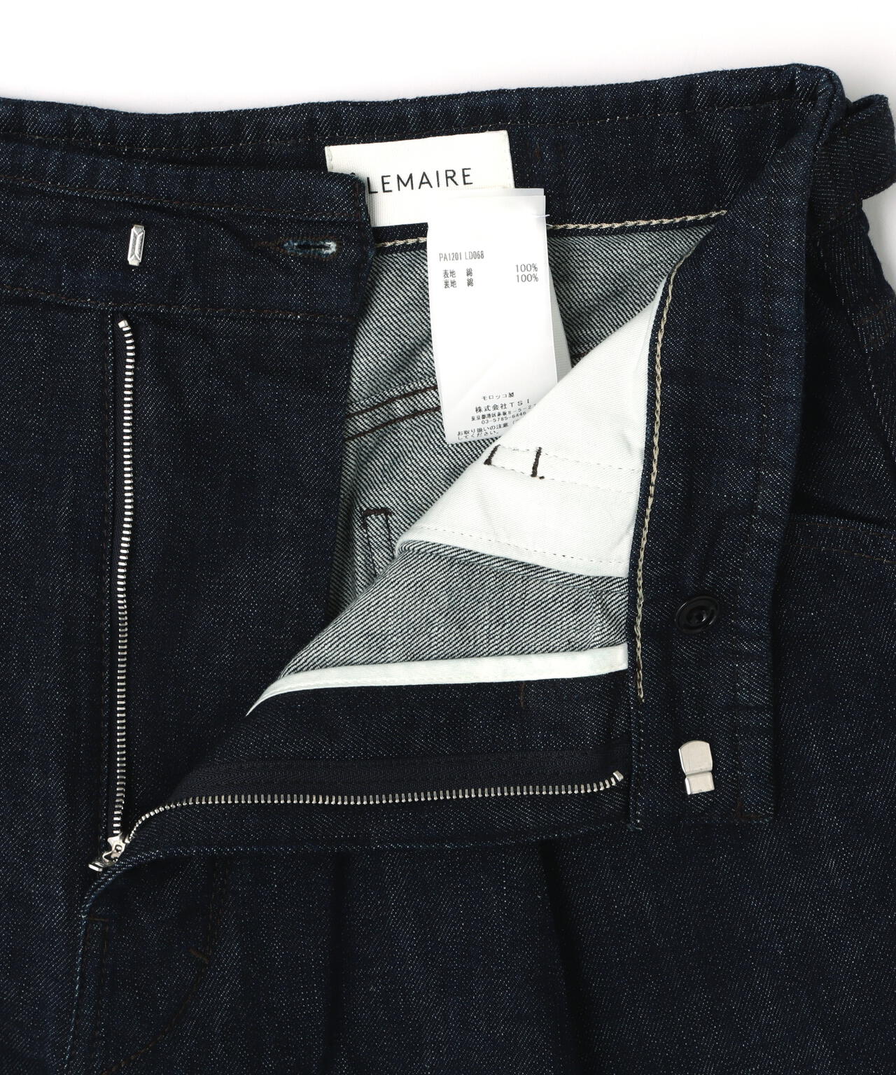 LEMAIRE / HEAVY INDIGO DENIM PLEATED WORKWEAR PANTS
