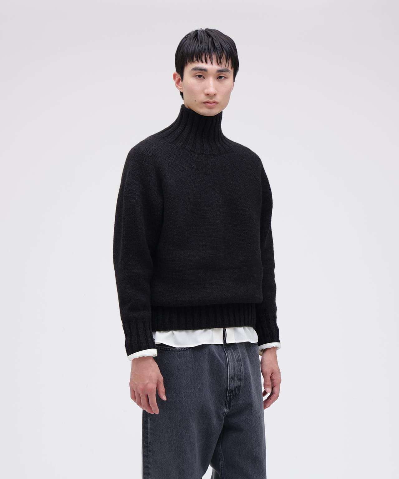 slopeslow / yoke top turtle neck sweater