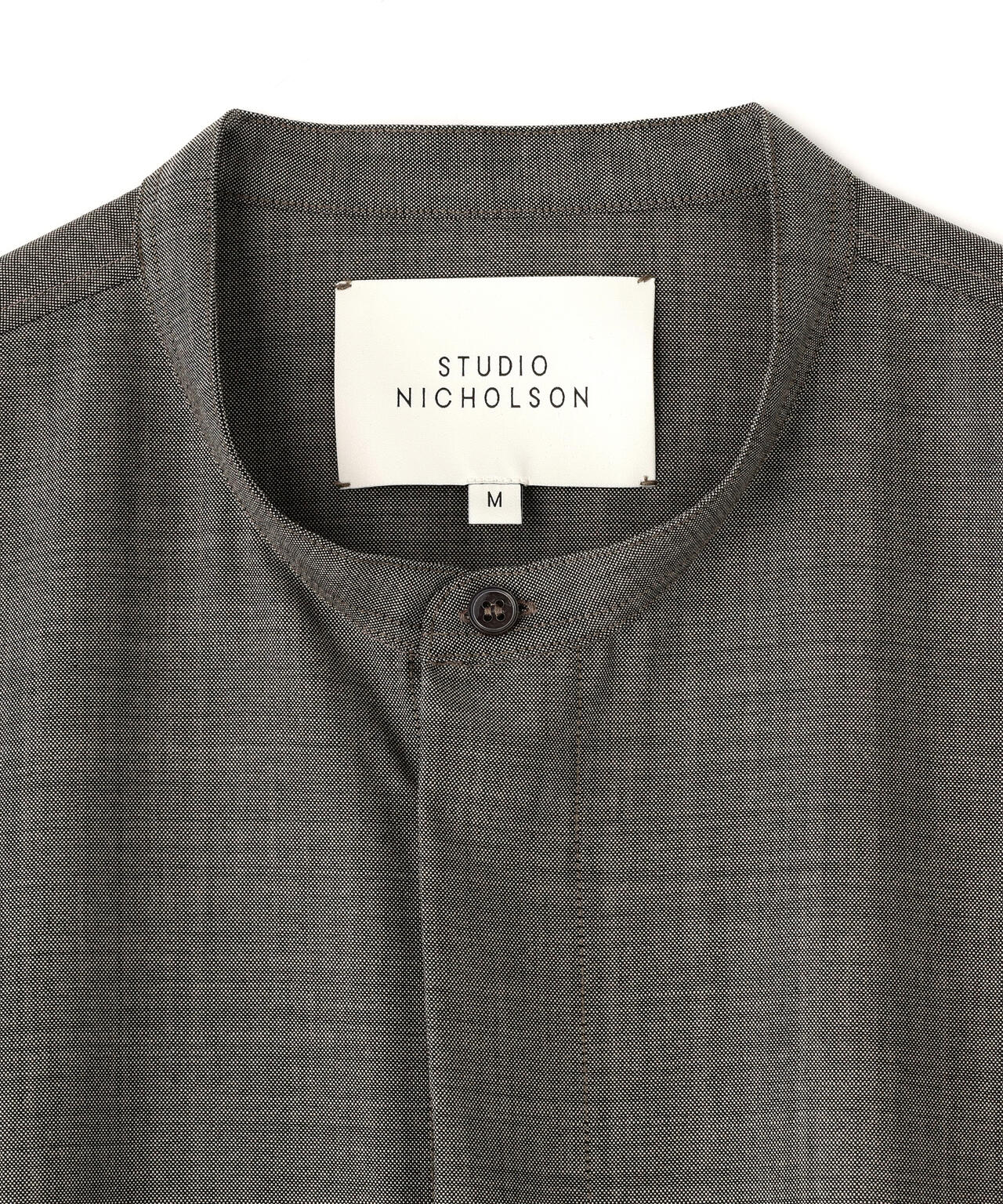 STUDIO NICHOLSON / TROPICAL WOOL GRANDAD COLLAR SHIRT