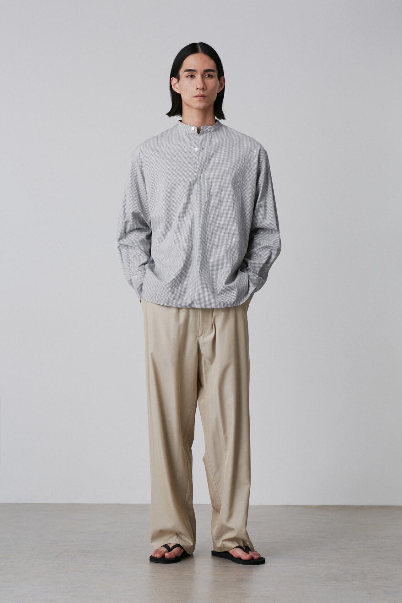 YLEVE / SILK CHAMBRAY TROUSERS