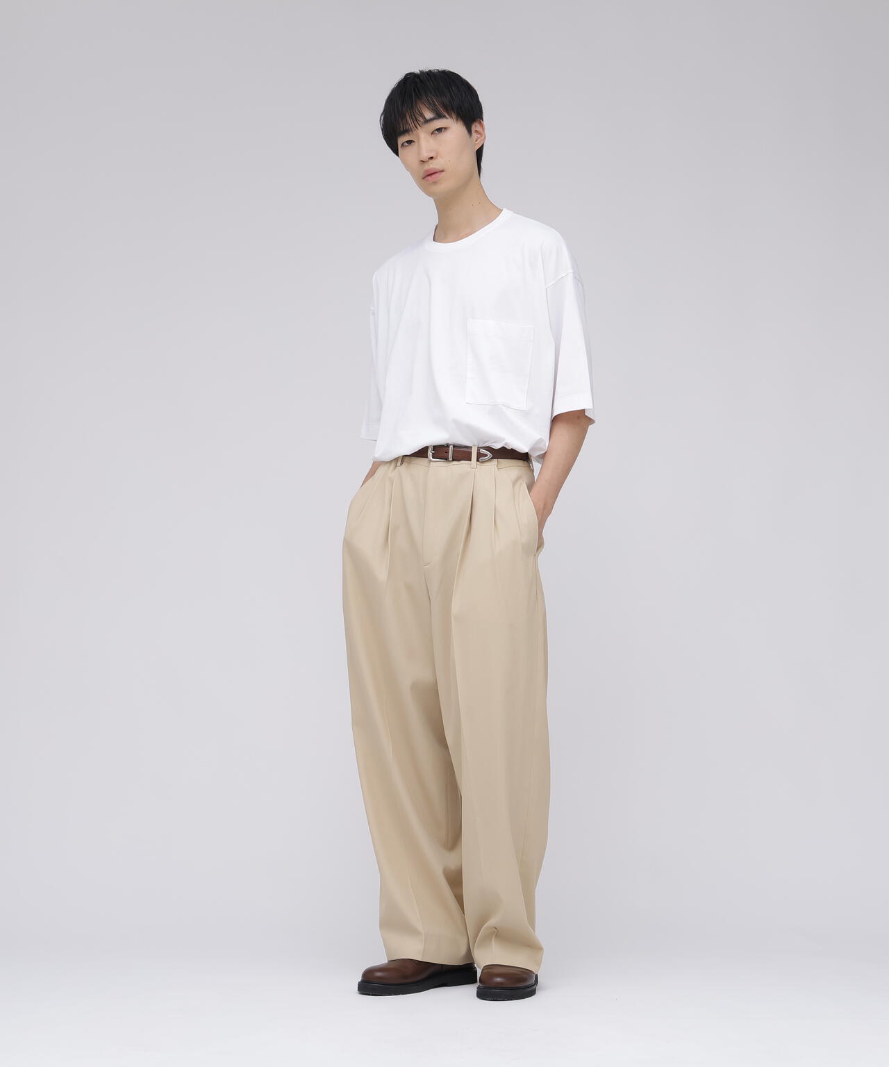 YLEVE / HIGHTWISTED COTTON GABA TROUSERS