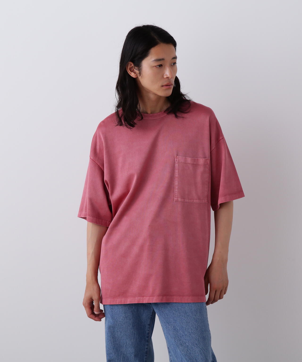 YLEVE / COTTON RAYON PIGMENT DYE POCKET T-SHIRT